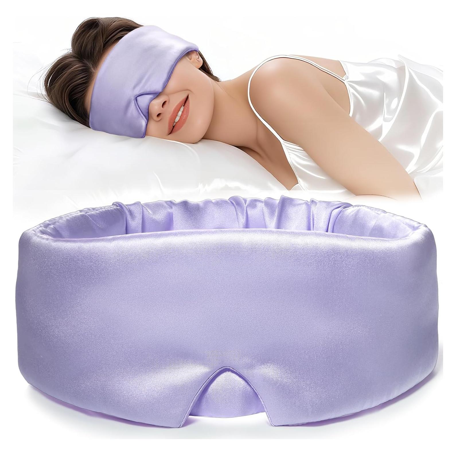 Máscara de Sueño de Seda LitBear - Bloqueadora de Luz Púrpura