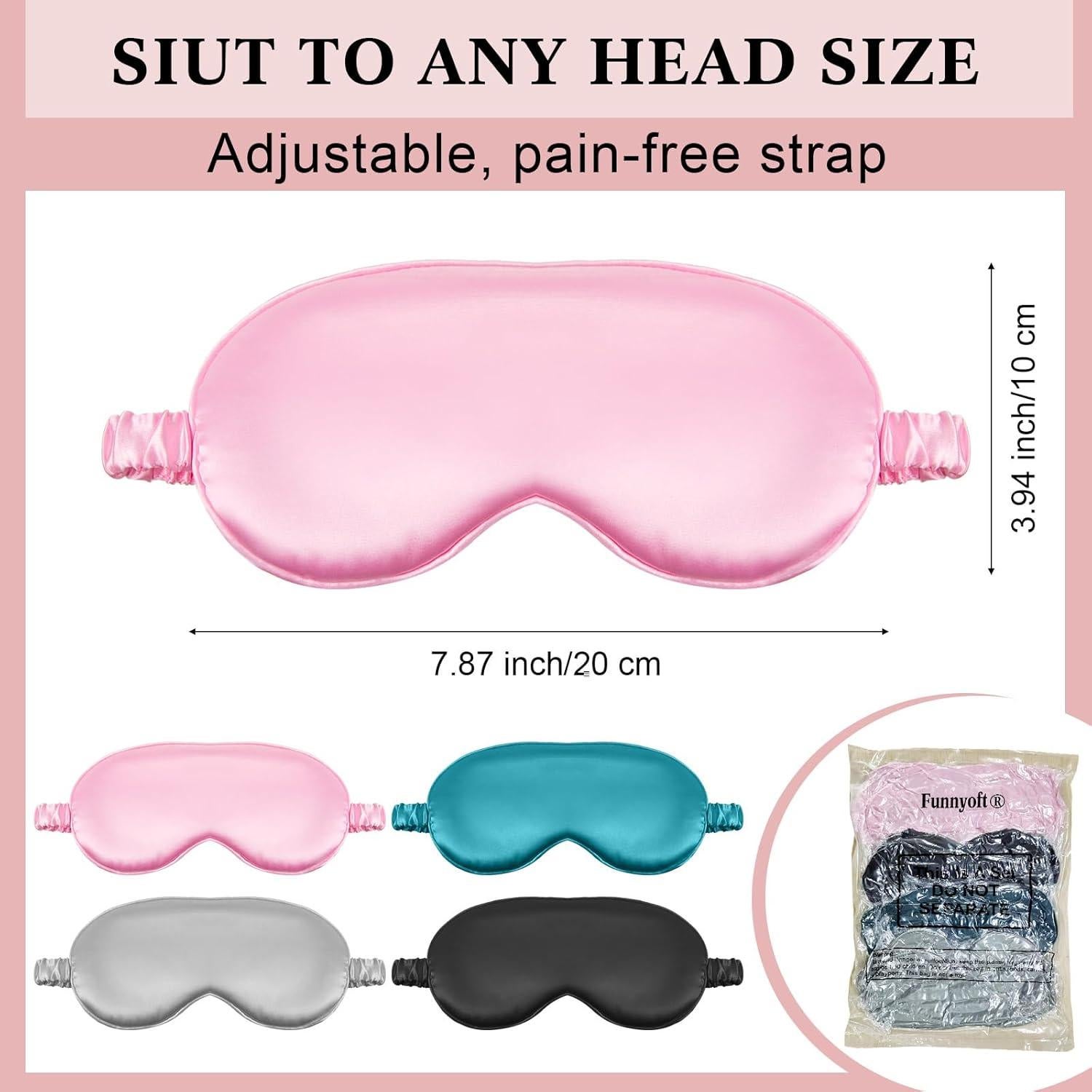 12 Máscaras de Ojos de Seda Funnysoft - Antifaz para Dormir