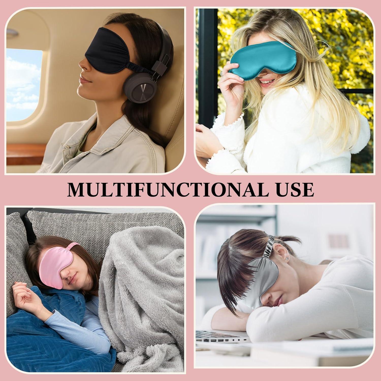 12 Máscaras de Ojos de Seda Funnysoft - Antifaz para Dormir