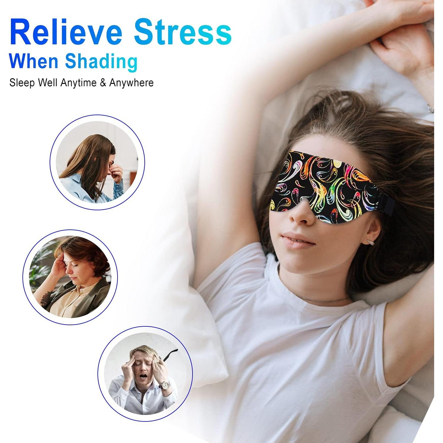 Máscara de Sueño 3D FOX-TECH Colorida Ajustable para Ojos