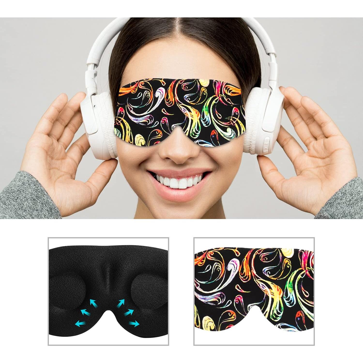 Máscara de Sueño 3D FOX-TECH Colorida Ajustable para Ojos