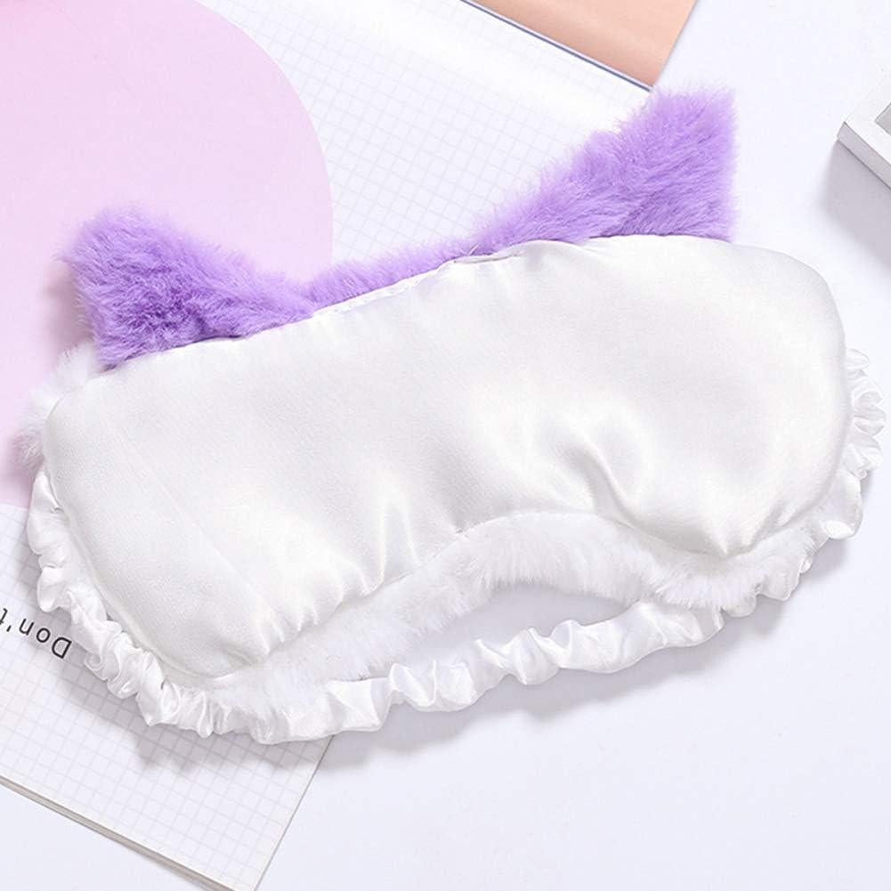 Shinywear Cute Rabbit Sleeping Eye Mask Plush Blindfold Travel Sleep Masks Super Soft Funny Eye Cover for Kids Girls and Adult (Purple Fox)