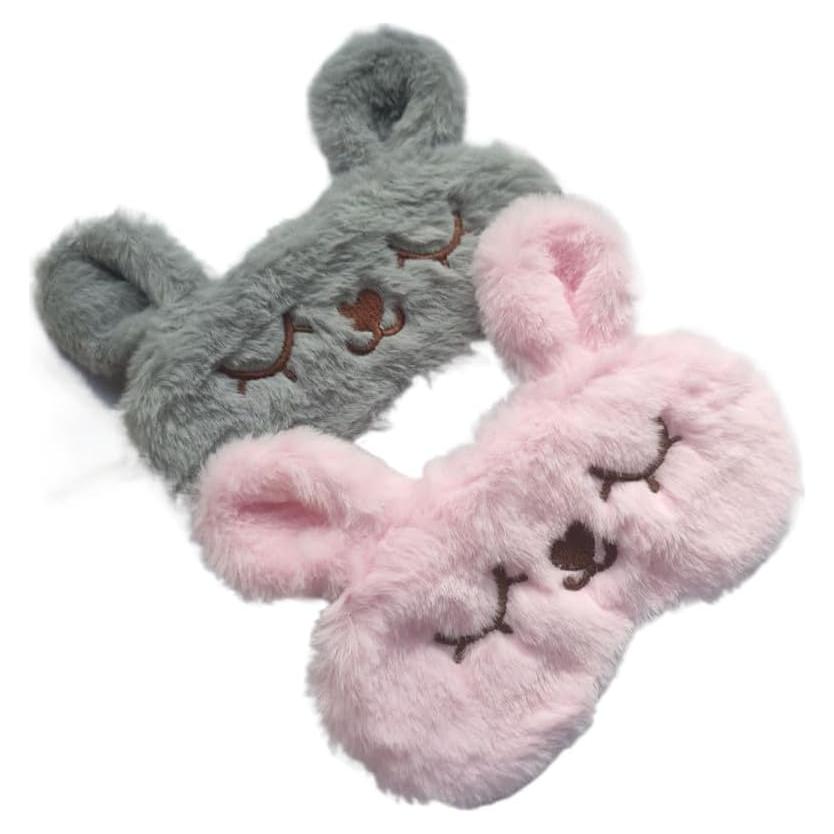 Paquete de 2 Máscaras de Ojos Conejo Ebonee - Suave y Ajustable