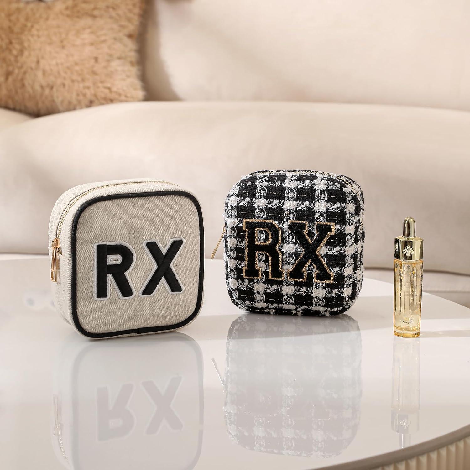 Bolsa de Maquillaje Lona RSRSLEII Beige 12.7x11.4x6.1 cm