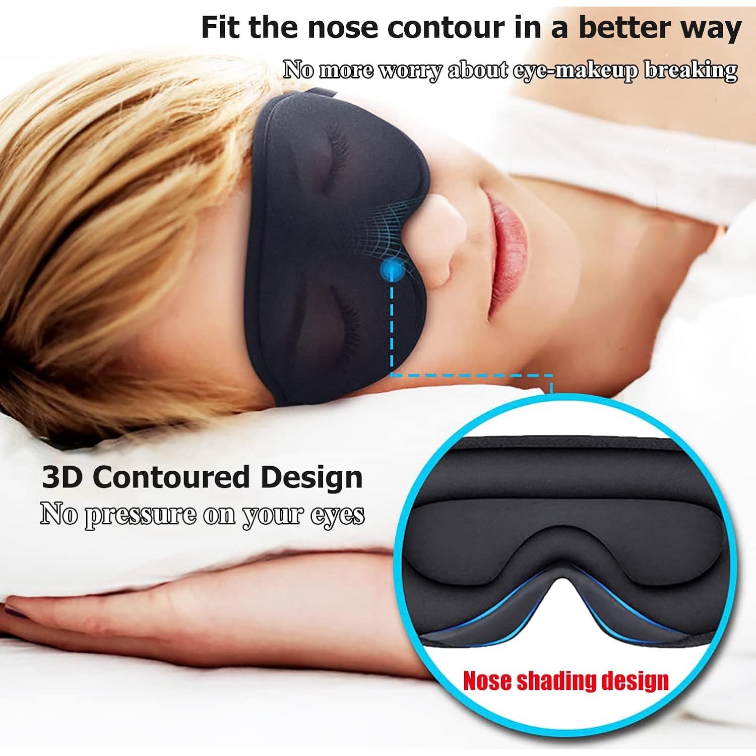 Máscara de Sueño 3D Rayhee para Dormir, Bloqueo Total de Luz, Púrpura