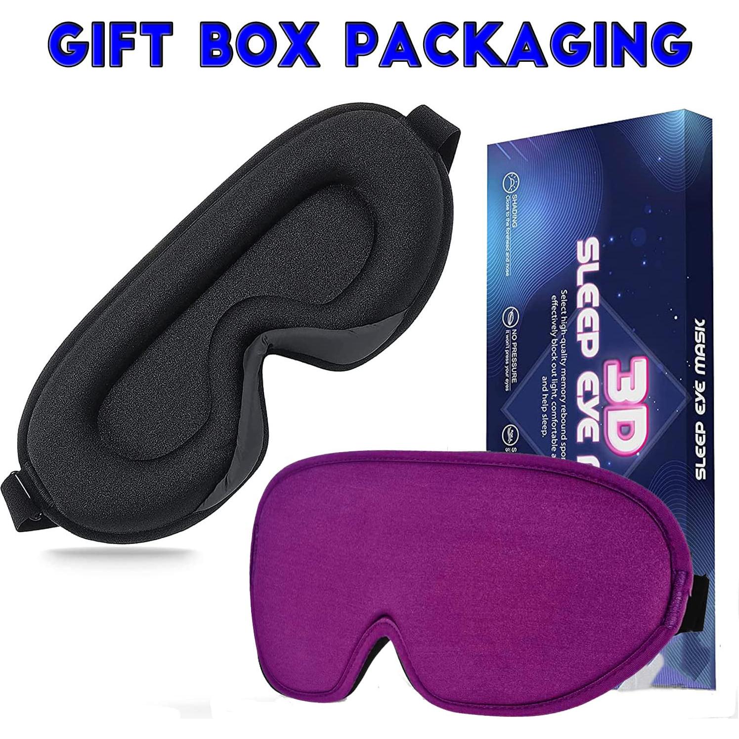 Máscara de Sueño 3D Rayhee para Dormir, Bloqueo Total de Luz, Púrpura