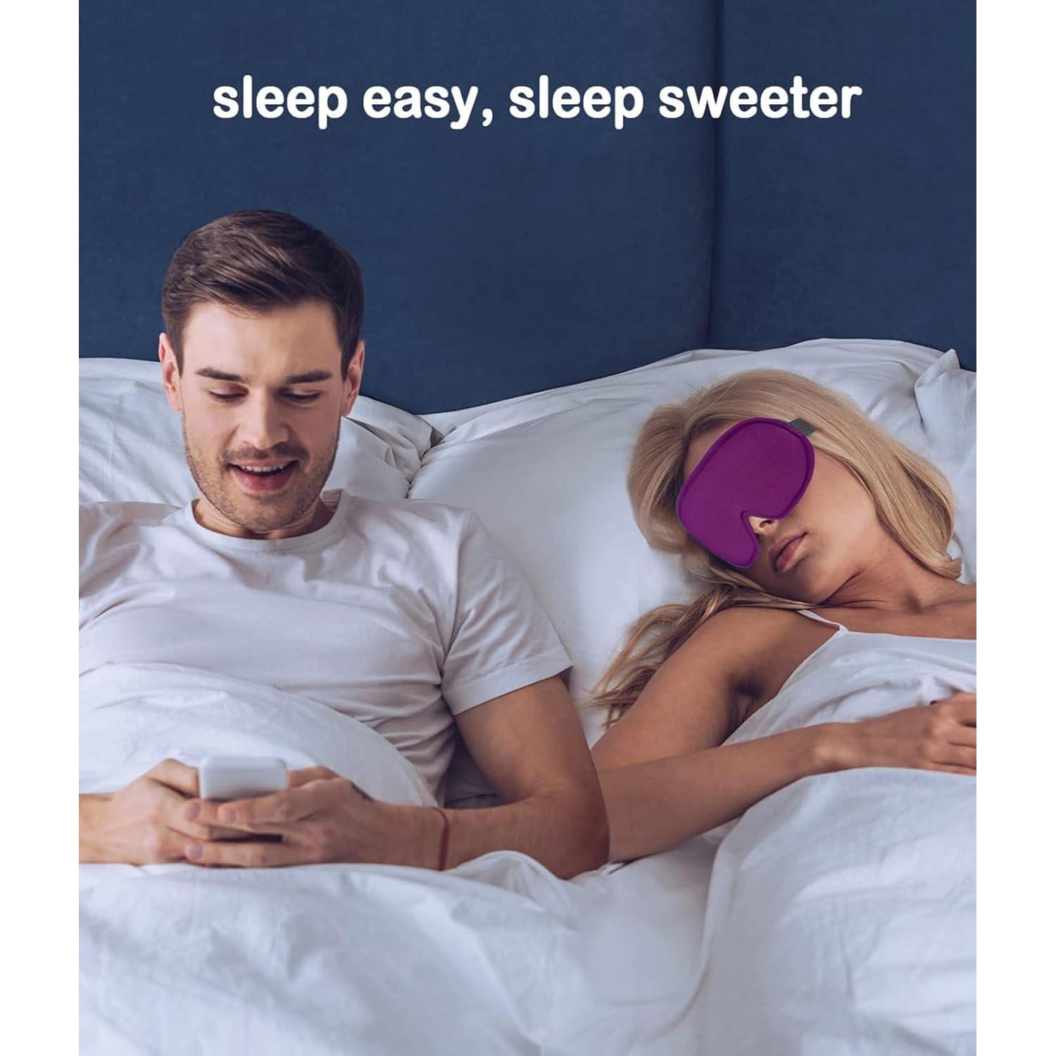 Máscara de Sueño 3D Rayhee para Dormir, Bloqueo Total de Luz, Púrpura