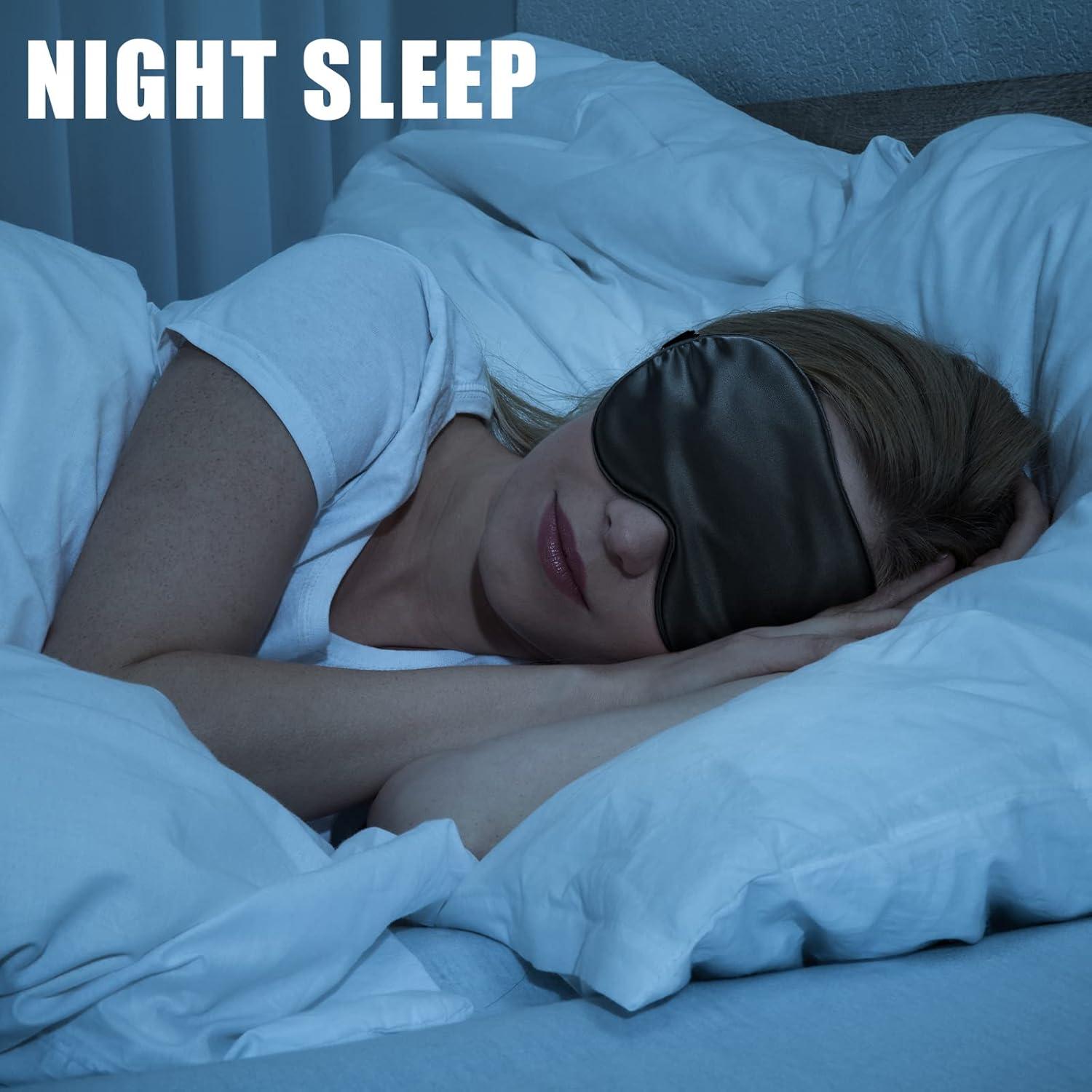 20 Piezas Máscaras de Seda para Dormir Ajustables - Negro