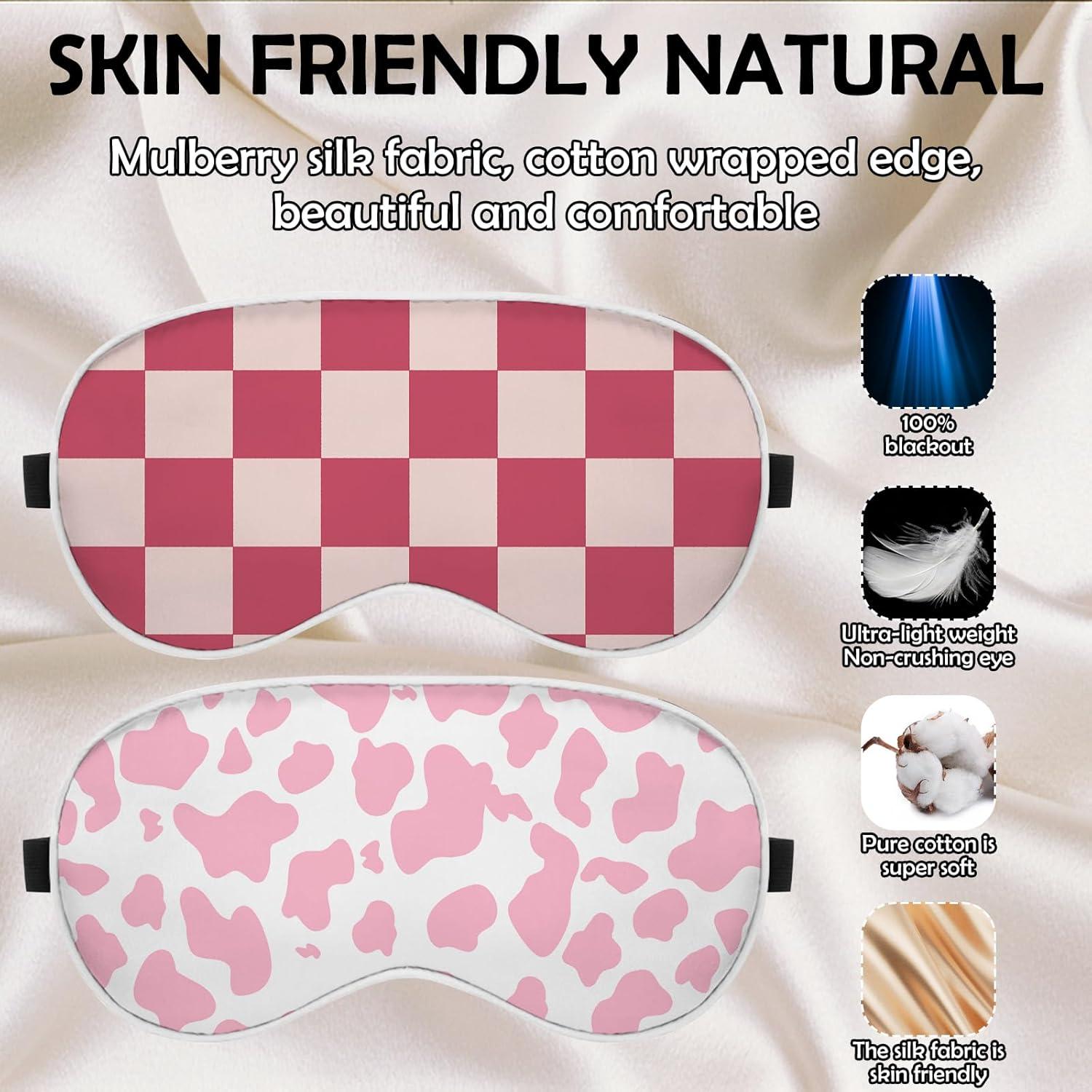 2 PCS Máscaras de Ojos de Seda BHAHB Suaves para Dormir