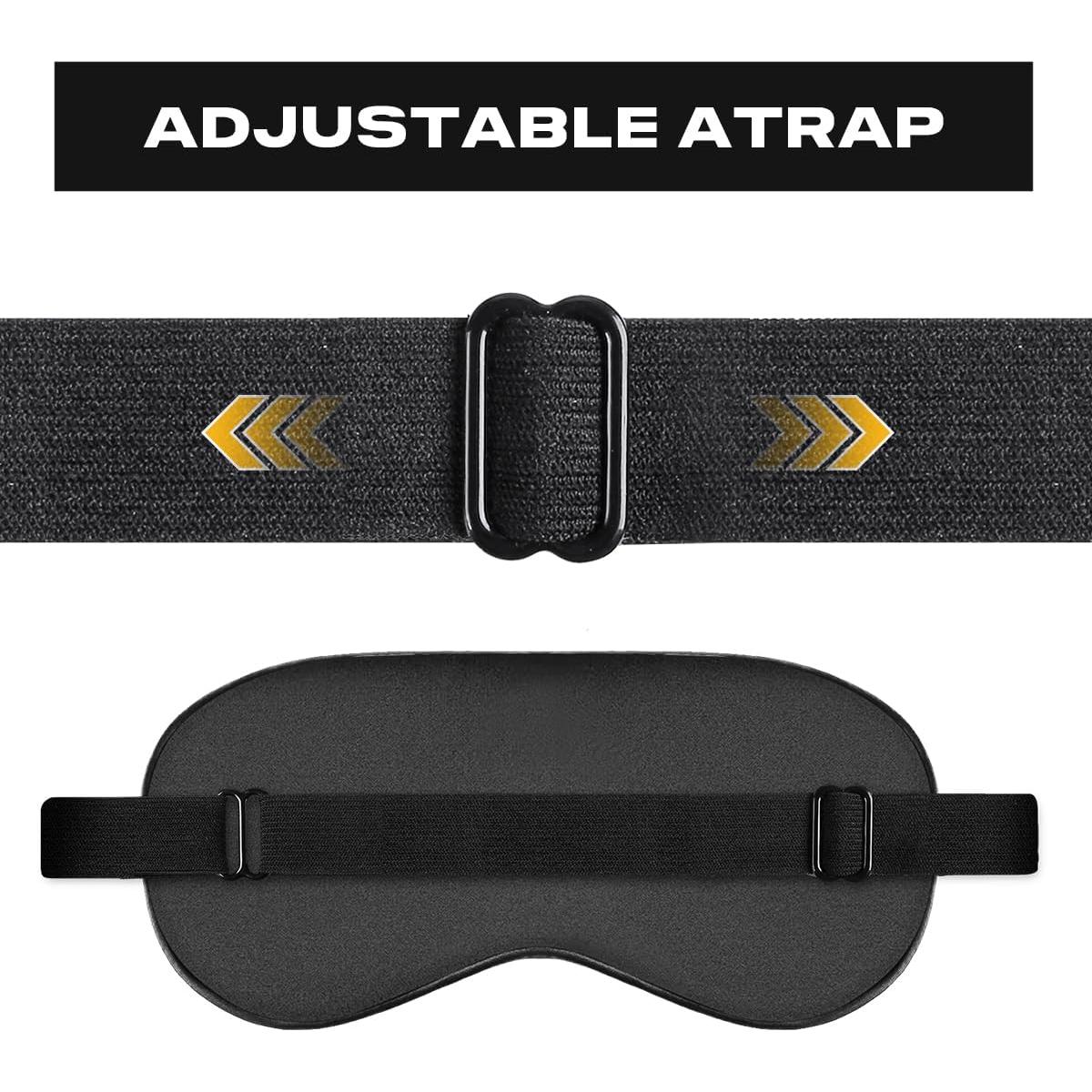 Máscara de Sueño de Seda Ukissim Ajustable Lavable - Negro