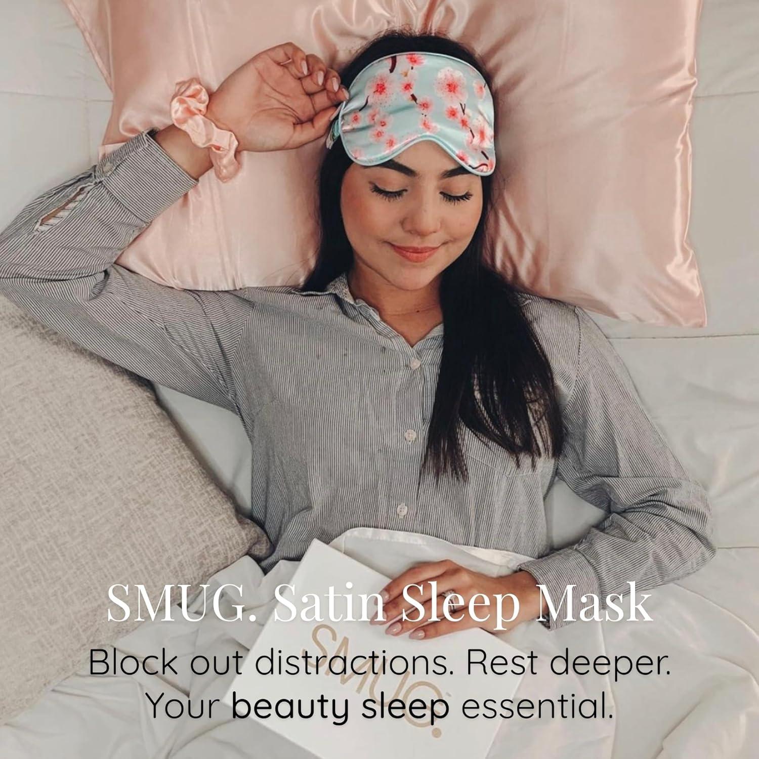 Máscara de Sueño Satinada SMUG - Flor de Cerezo - Suave y Ajustable