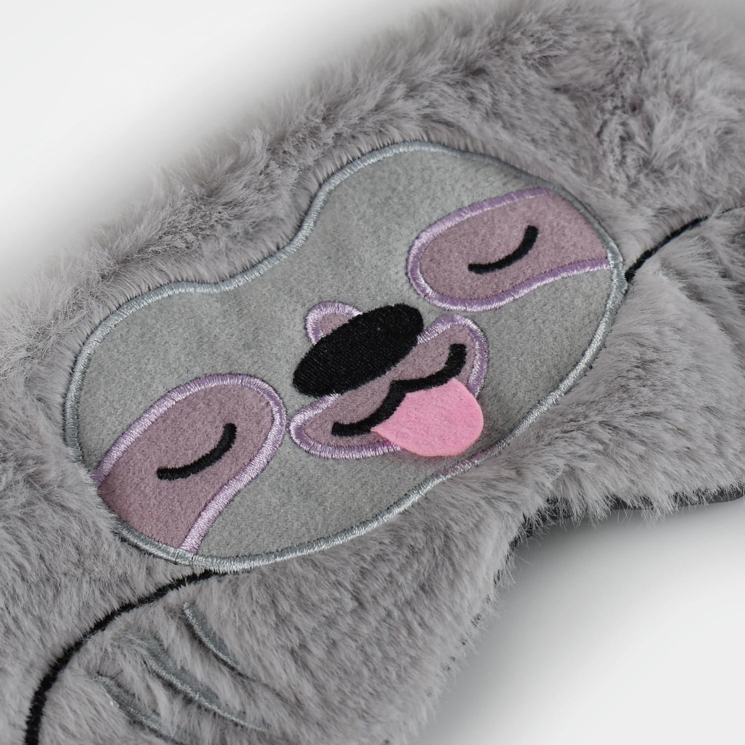 Máscara para dormir Ynaize perezoso gris suave 20x8 cm