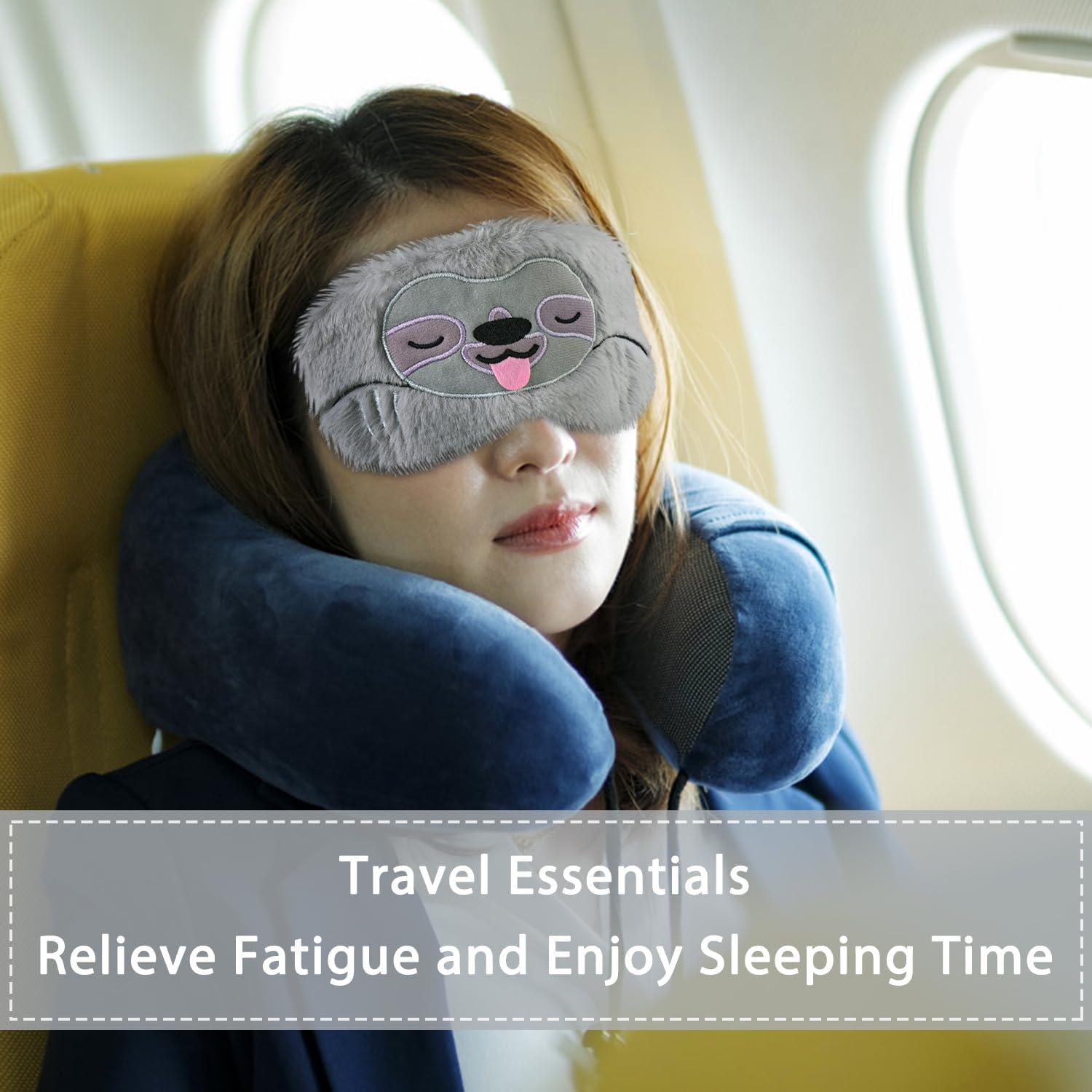 Máscara para dormir Ynaize perezoso gris suave 20x8 cm