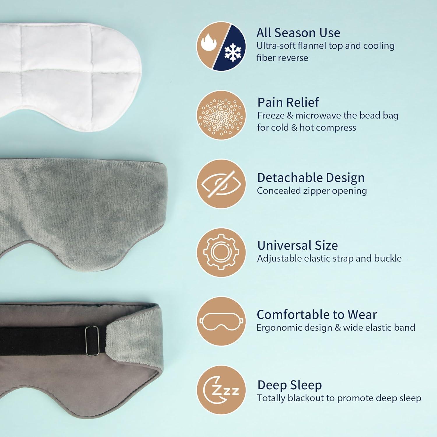 Máscara de Ojos con Peso Mr. Sandman Gris 0.23 kg Alivio Ojos