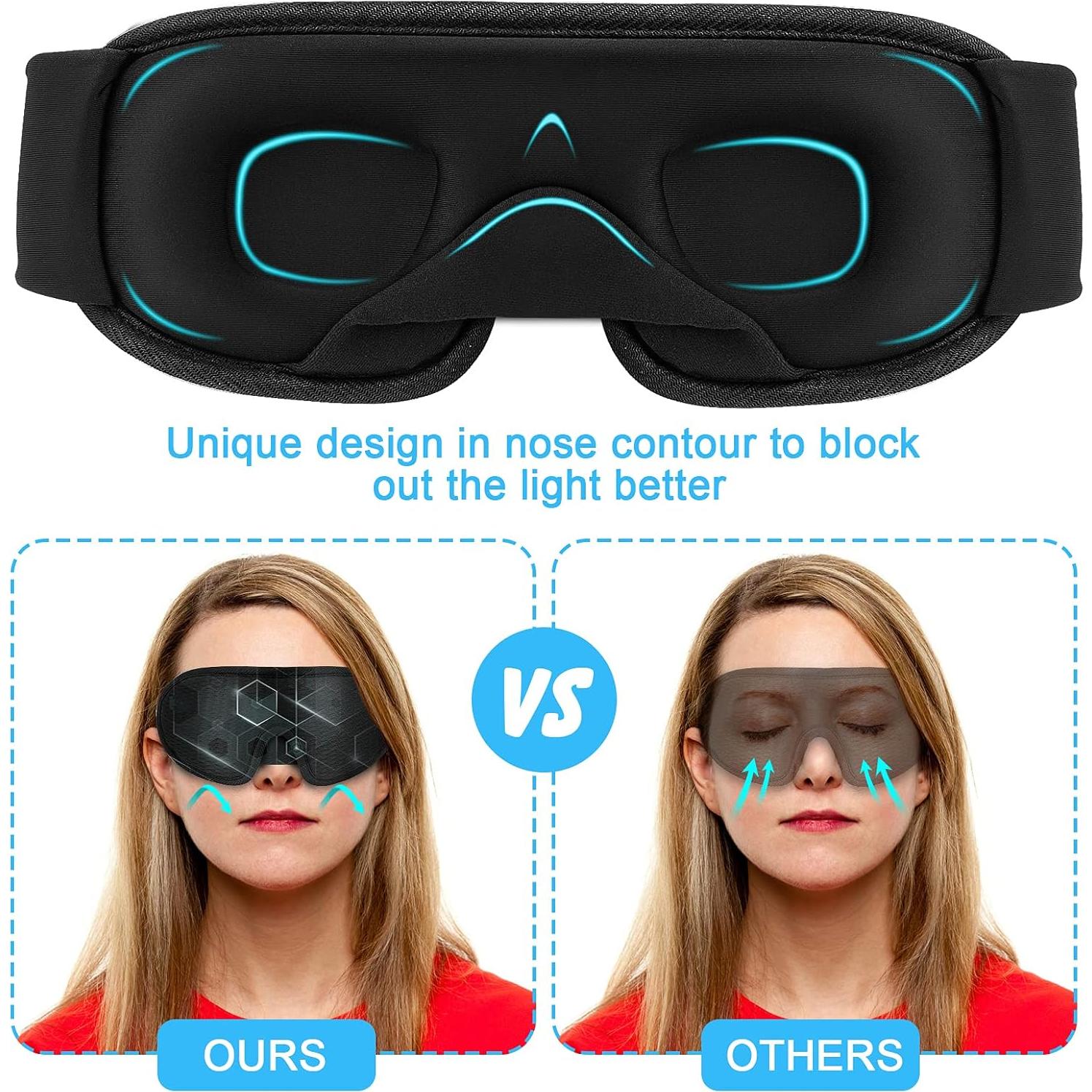 Máscara para dormir RIWISLL 3D bloqueadora de luz negra