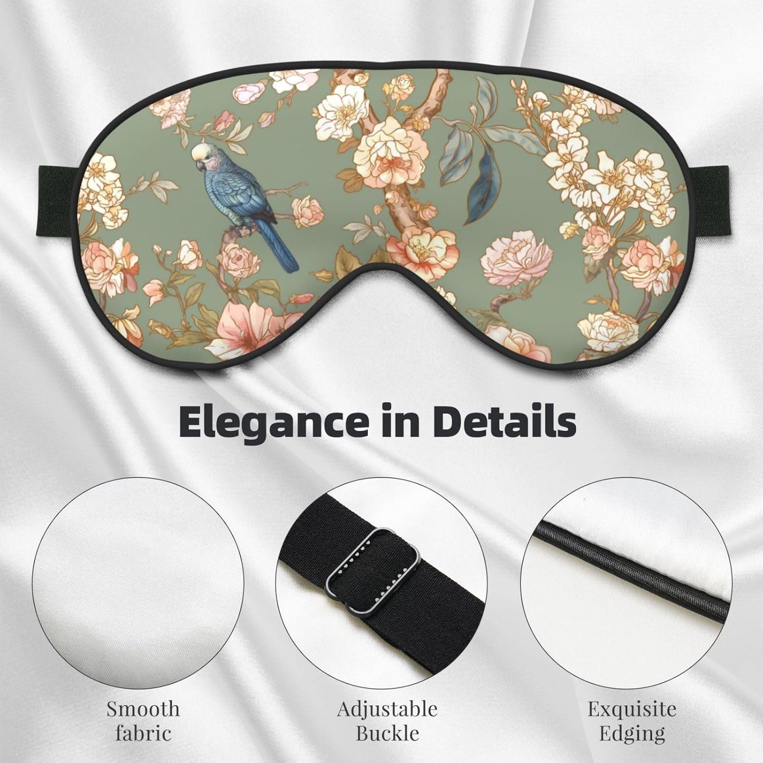 Máscara de Sueño YNXYTB Árboles en Flor - Ajustable y Suave