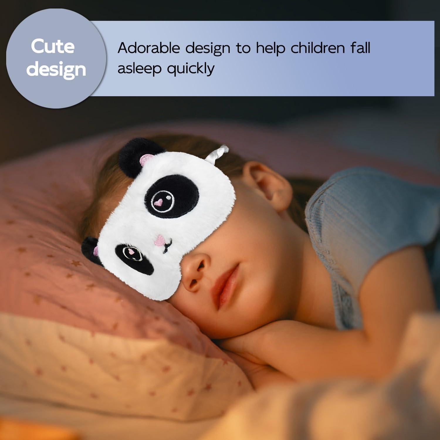 Máscara de Sueño Panda Mezeic Terciopelo Suave 24x14cm