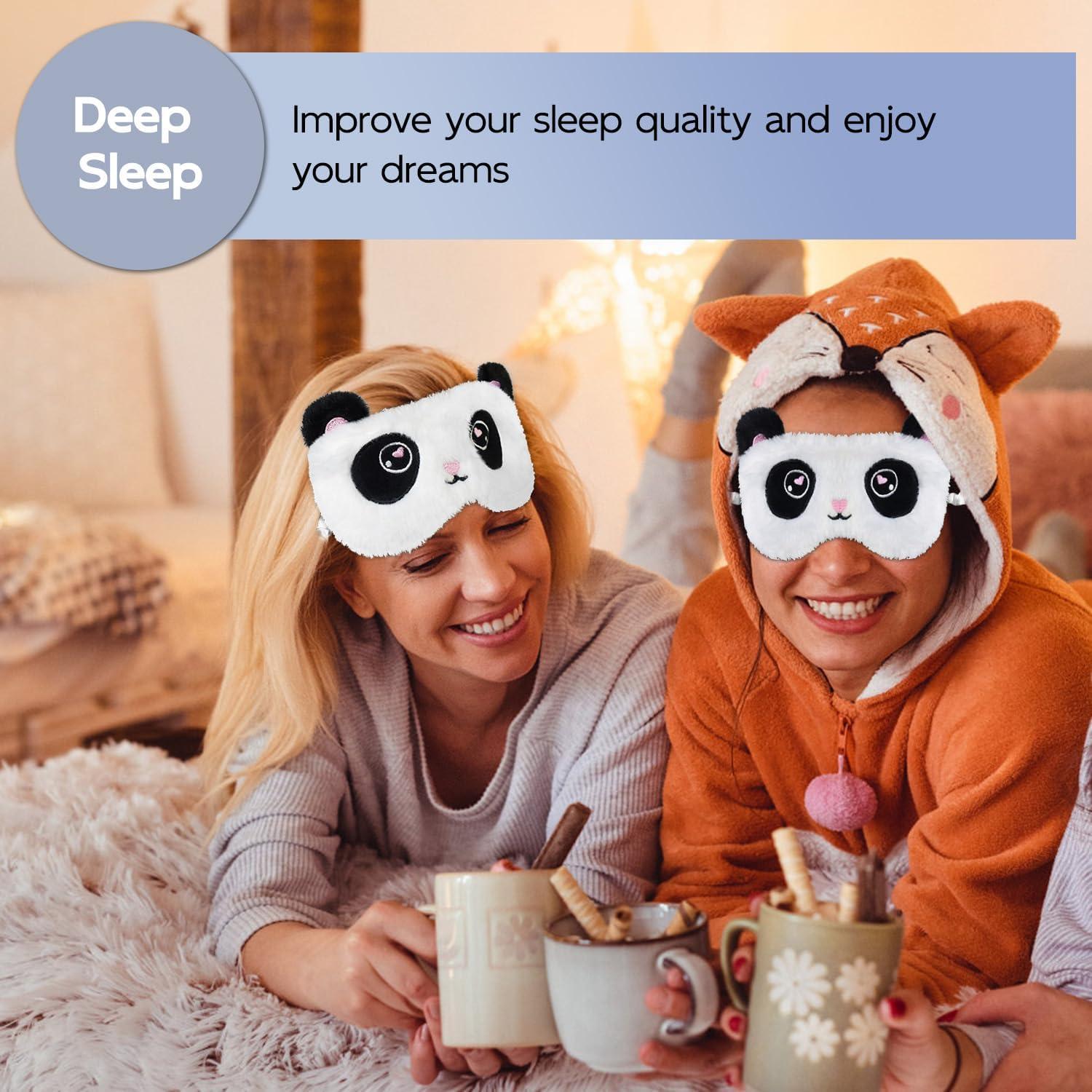 Máscara de Sueño Panda Mezeic Terciopelo Suave 24x14cm