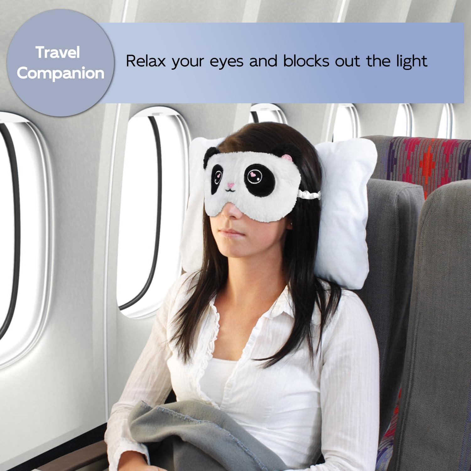 Máscara de Sueño Panda Mezeic Terciopelo Suave 24x14cm