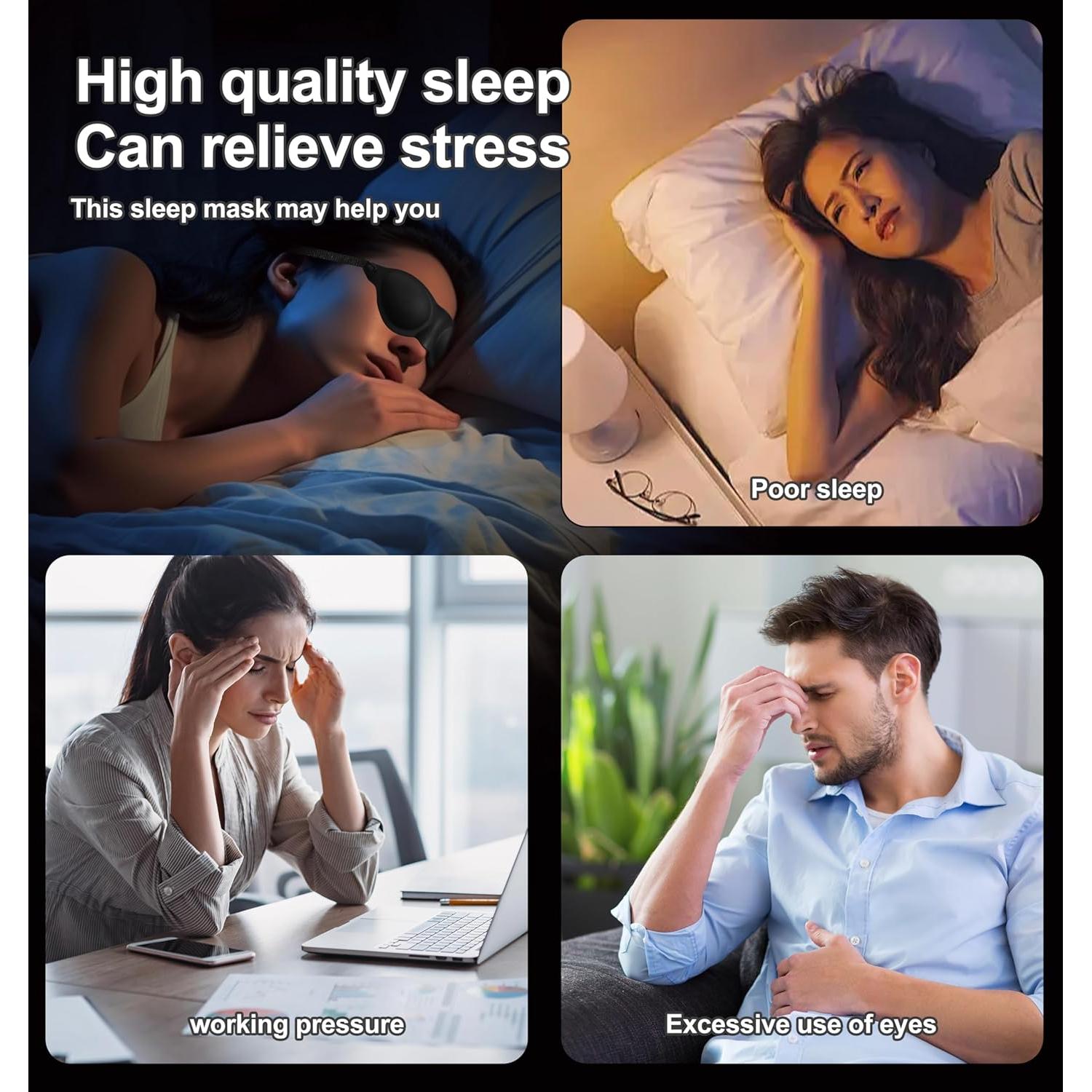 Máscara de Sueño de Silicona GROZOSS - Ajuste Cómodo y Reutilizable