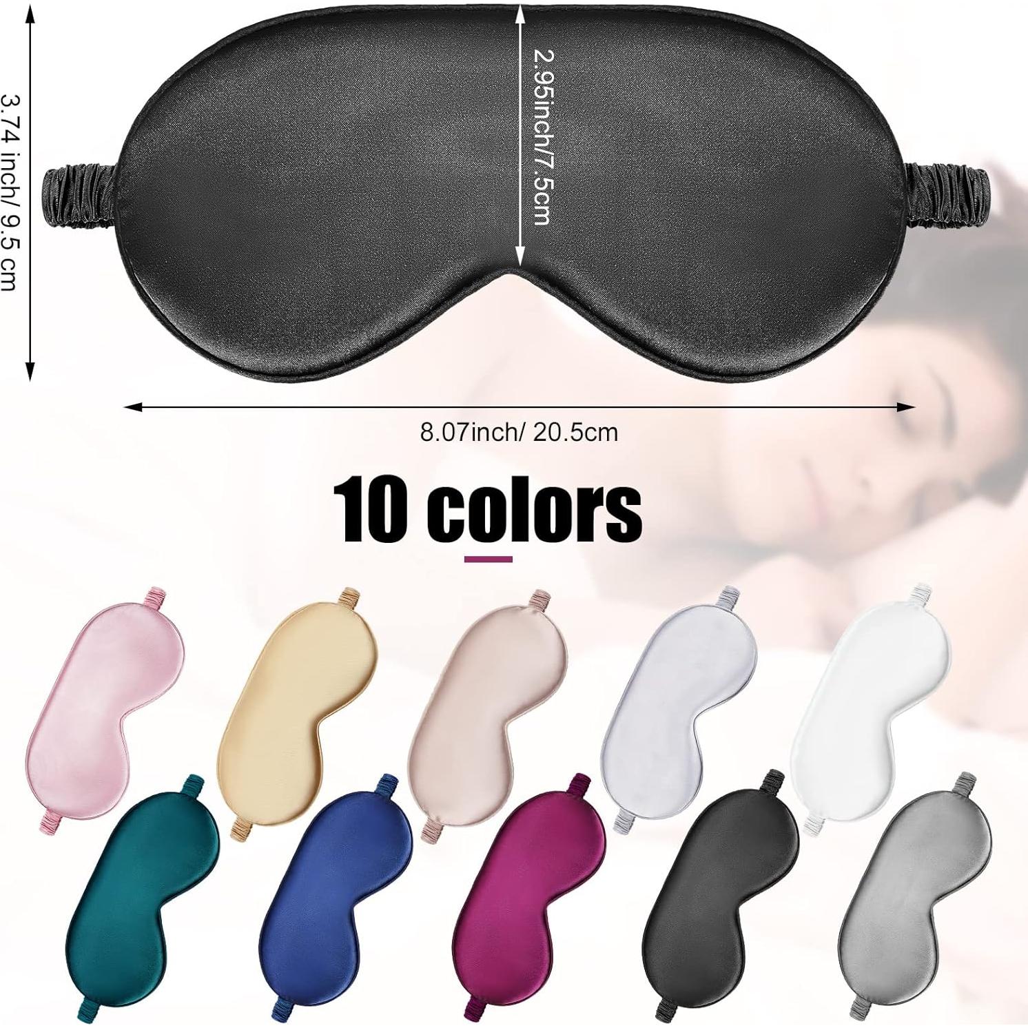 20 Piezas Máscaras de Sueño de Seda Multicolor con Correa Elástica