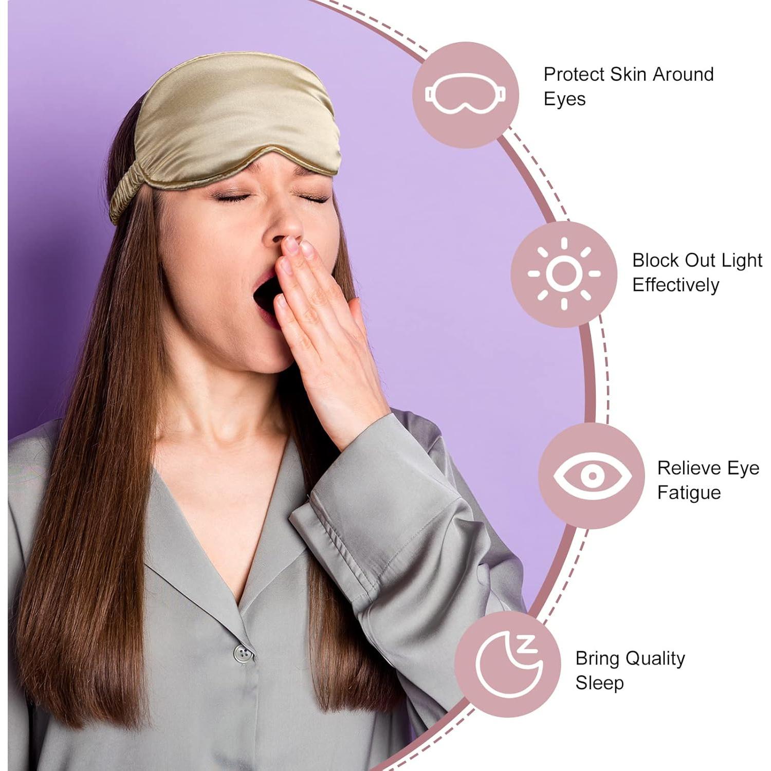 20 Piezas Máscaras de Sueño de Seda Multicolor con Correa Elástica