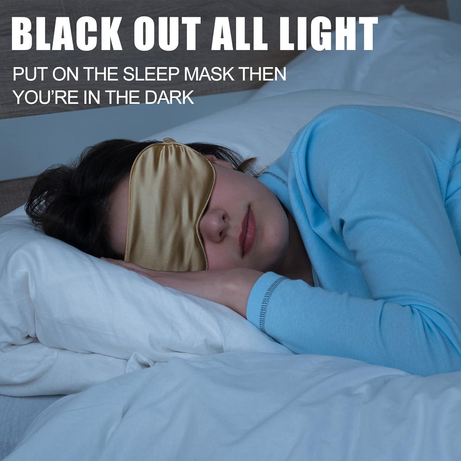 20 Piezas Máscaras de Sueño de Seda Multicolor con Correa Elástica