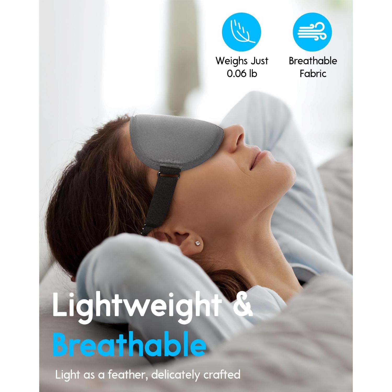 Máscara de Sueño Arboleaf 3D Ajustable Negra para Ojos