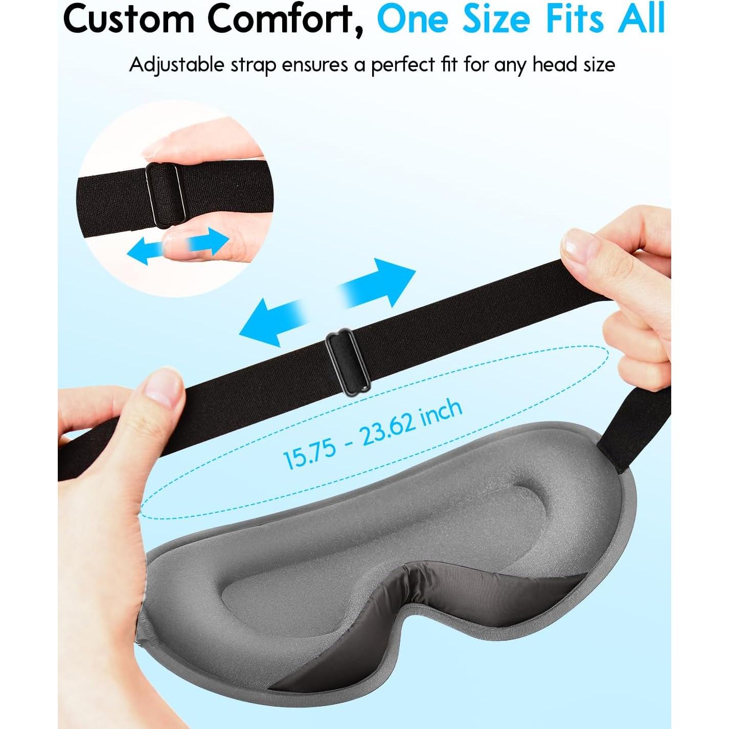 Máscara de Sueño Arboleaf 3D Ajustable Negra para Ojos