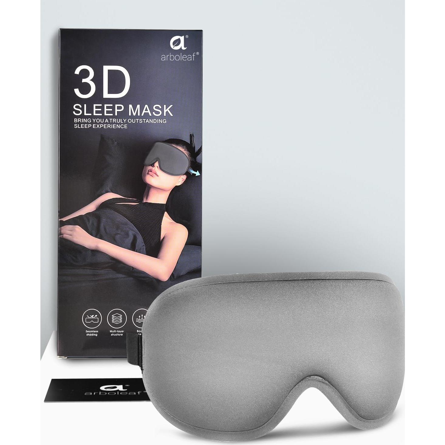 Máscara de Sueño Arboleaf 3D Ajustable Negra para Ojos