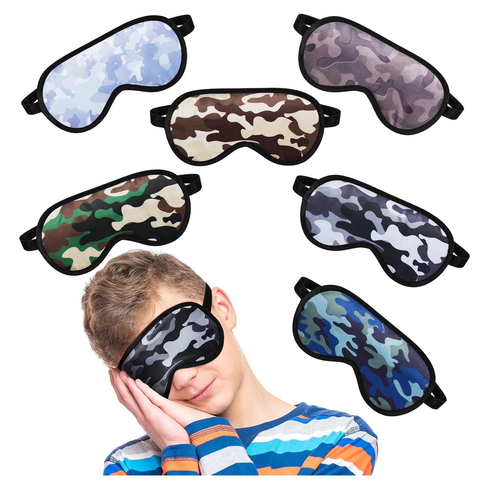 6 Piezas Máscaras de Sueño Camo JenPen con Correa Ajustable