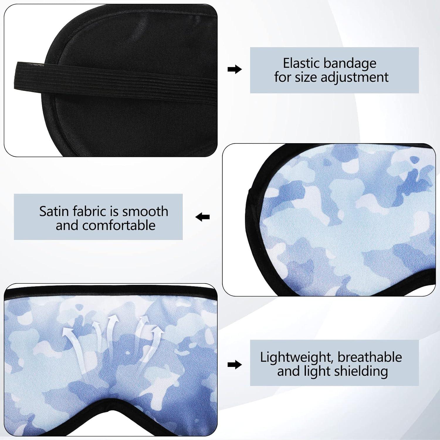 6 Piezas Máscaras de Sueño Camo JenPen con Correa Ajustable