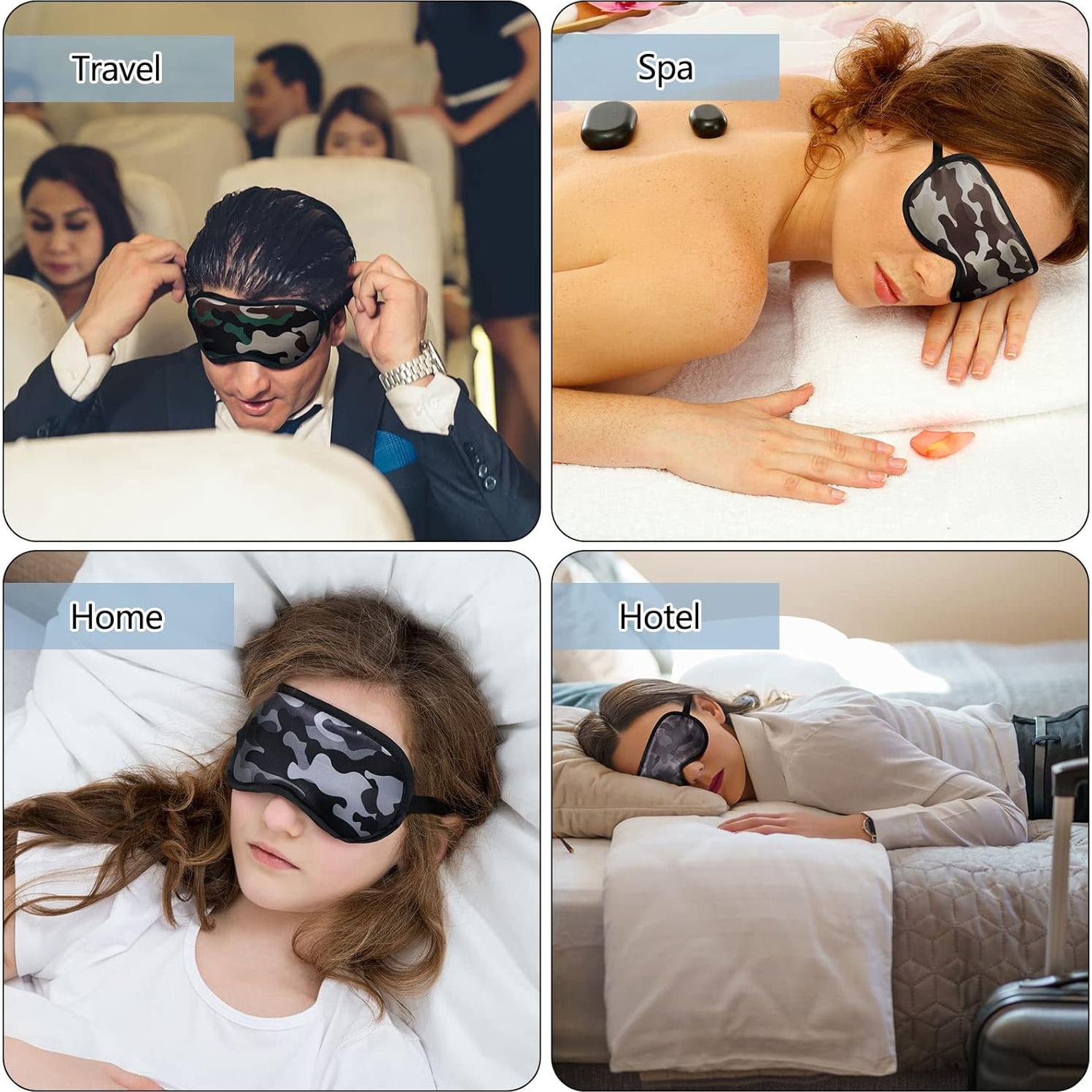 6 Piezas Máscaras de Sueño Camo JenPen con Correa Ajustable