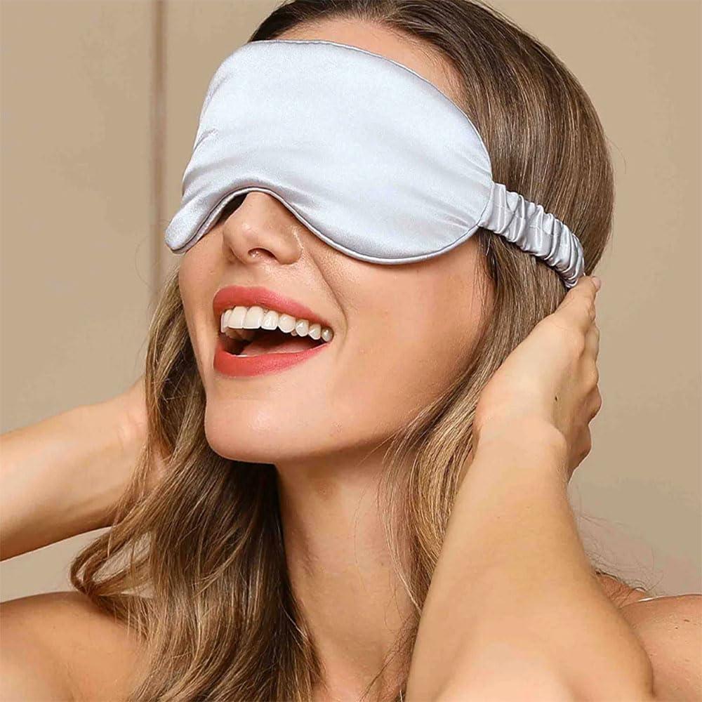 Paquete de 10 Máscaras de Seda para Dormir GIGGSKZE - Blanco