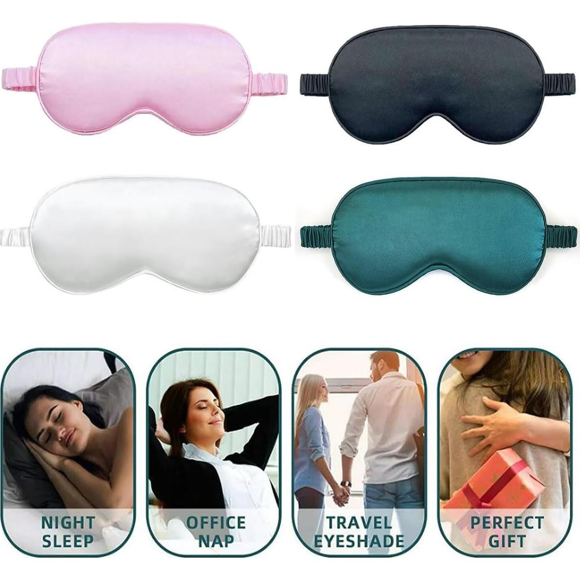 Paquete de 10 Máscaras de Seda para Dormir GIGGSKZE - Blanco