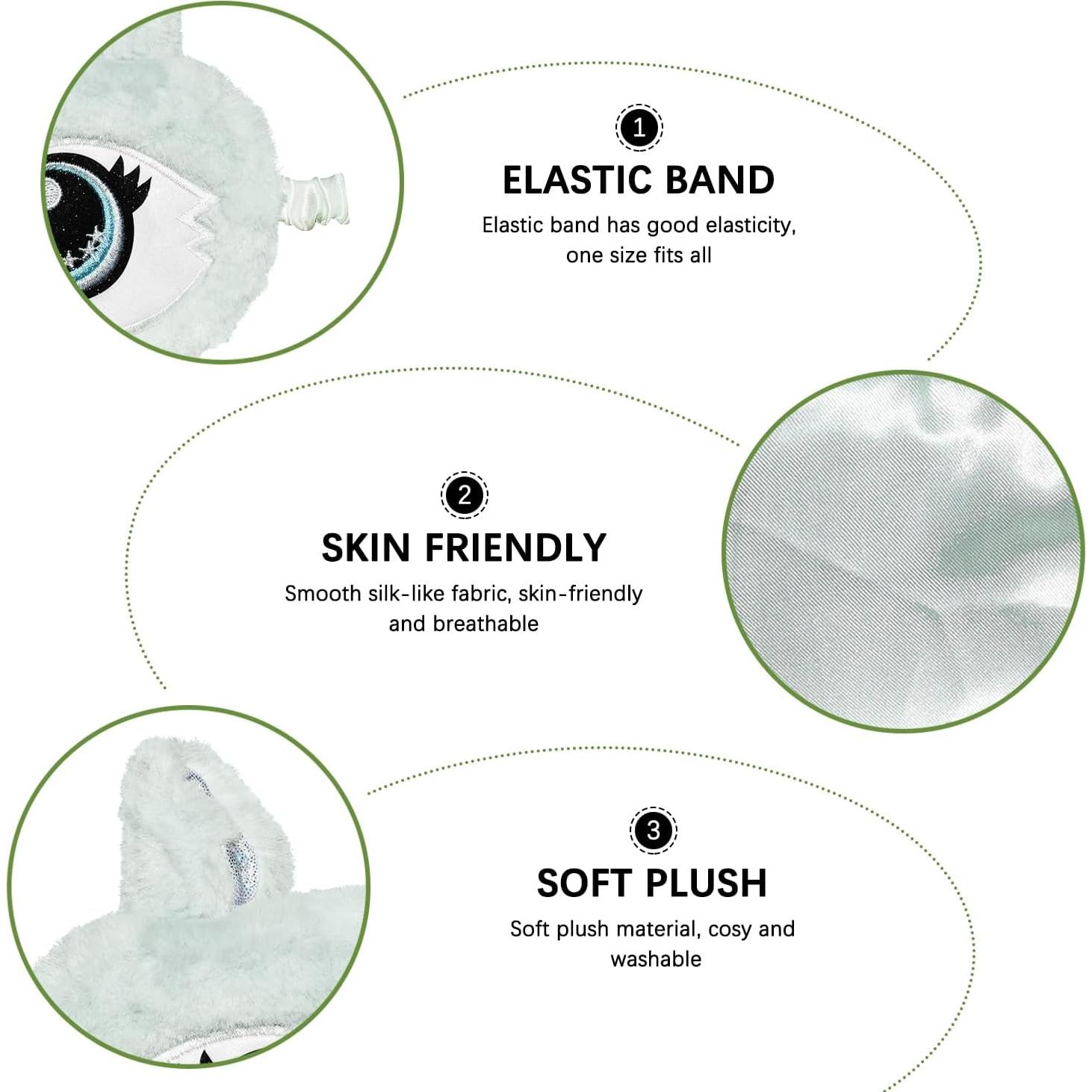 Máscara de Sueño de Zorro de Peluche JRINYE - Color Menta