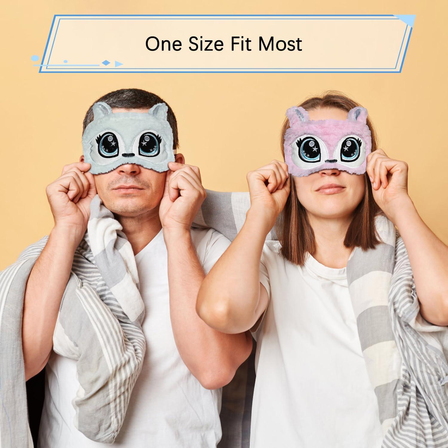 Máscara de Sueño de Zorro de Peluche JRINYE - Color Menta