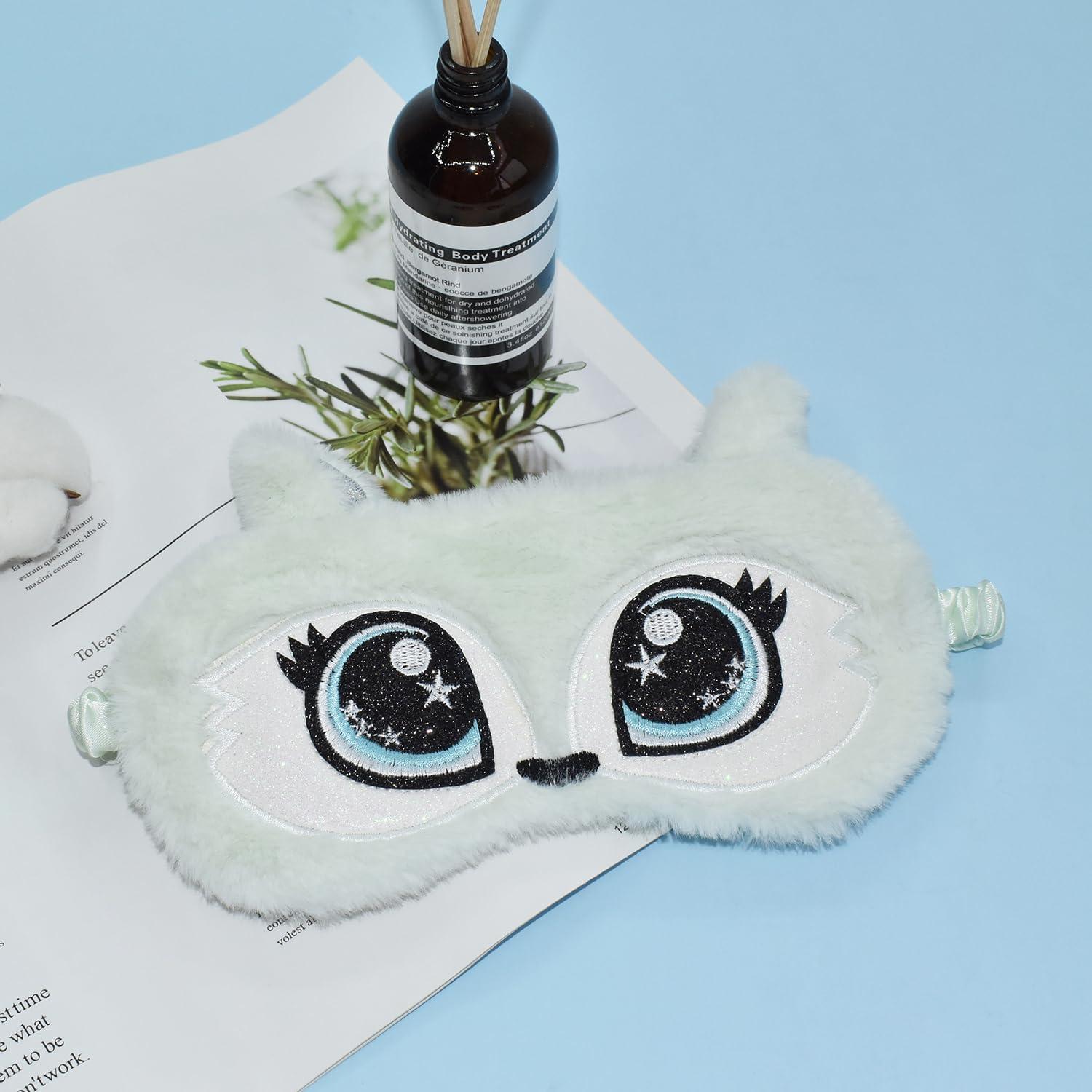 Máscara de Sueño de Zorro de Peluche JRINYE - Color Menta