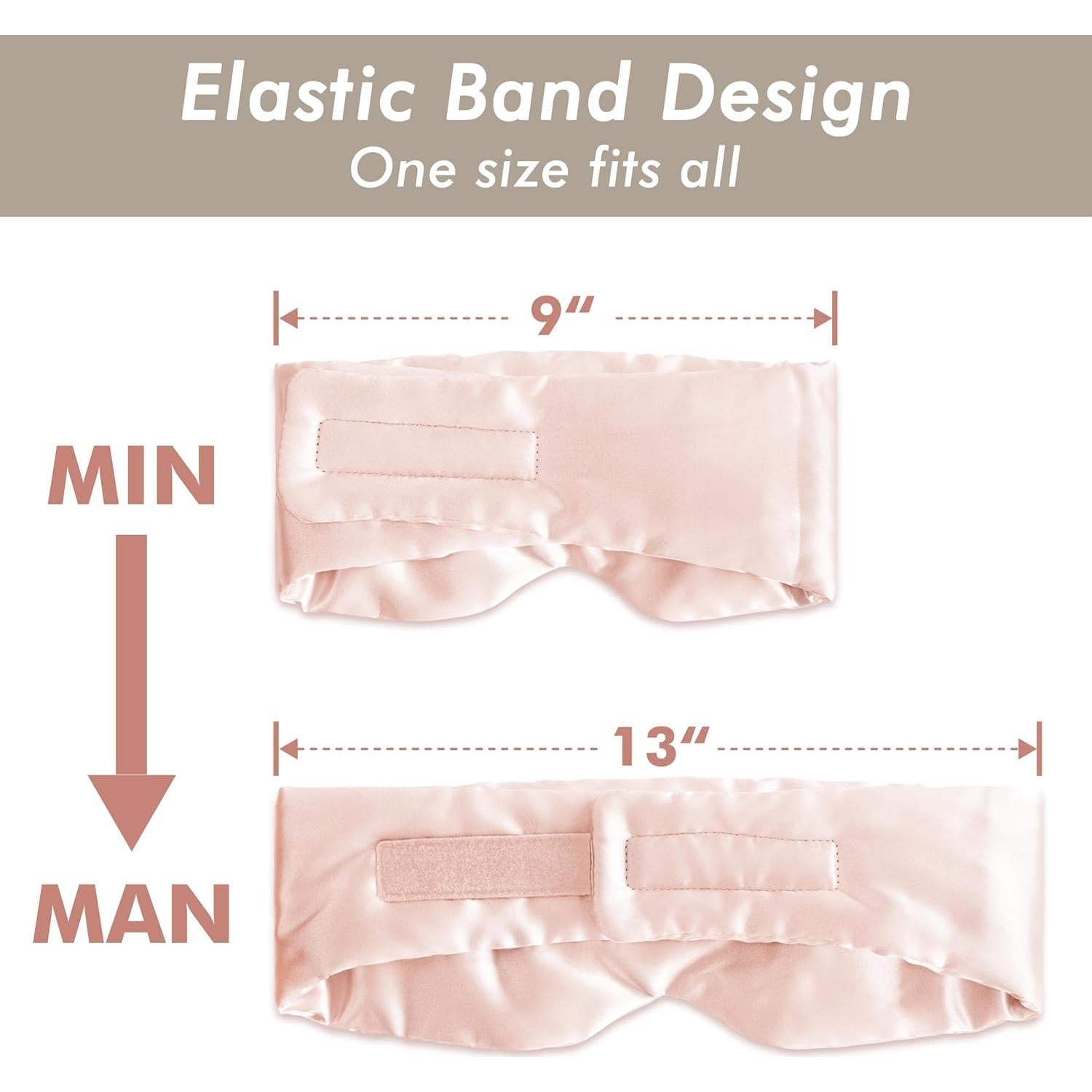 Máscara de Sueño de Seda Natural Albatross Rosa Acolchada