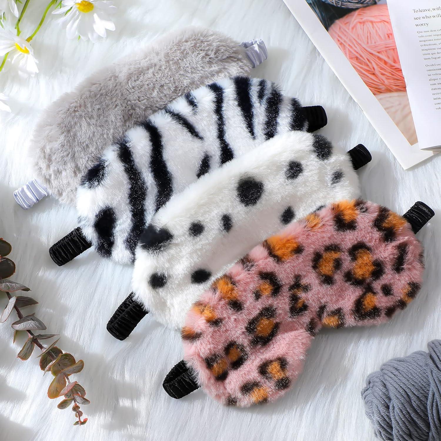 4 Máscaras de Ojos de Felpa y Seda Geyoga - Antifaz Sueño