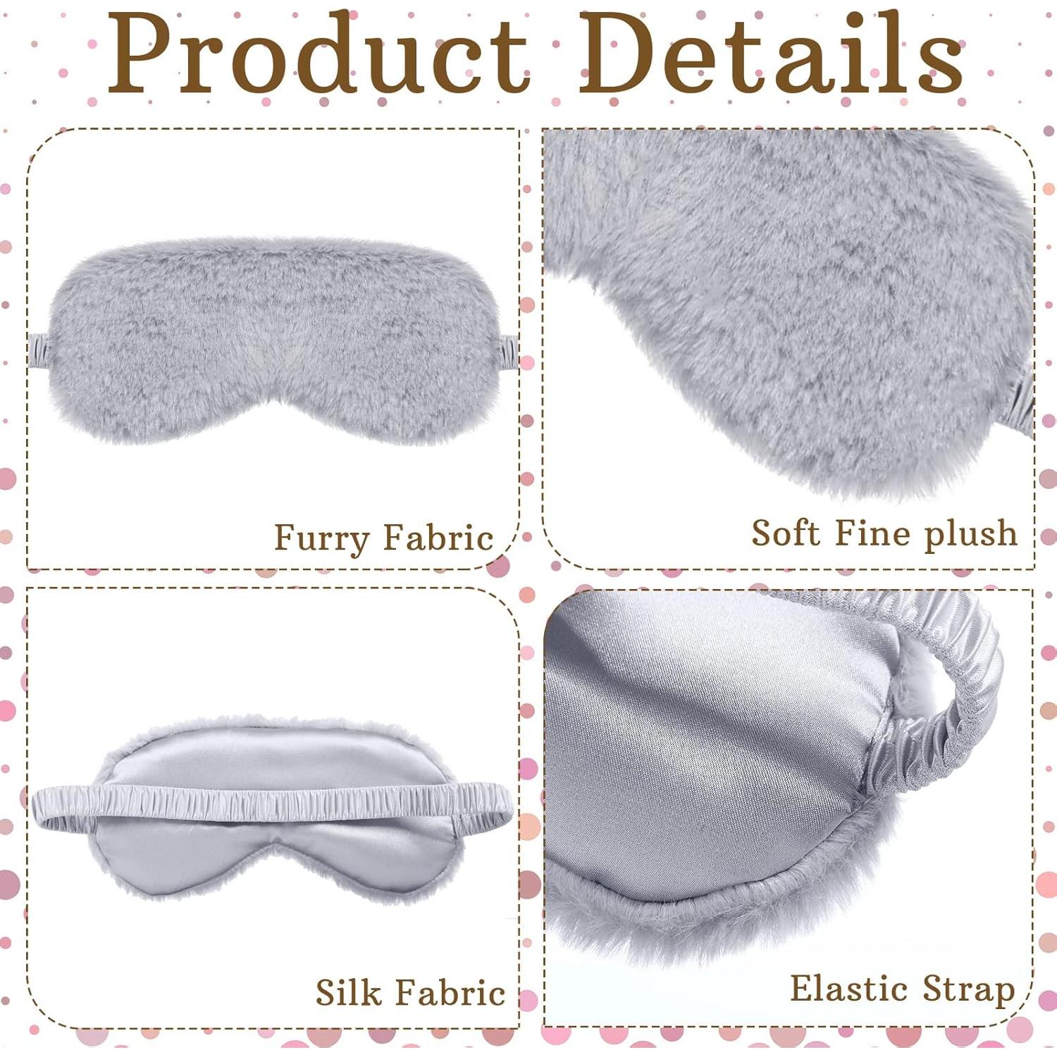 4 Máscaras de Ojos de Felpa y Seda Geyoga - Antifaz Sueño