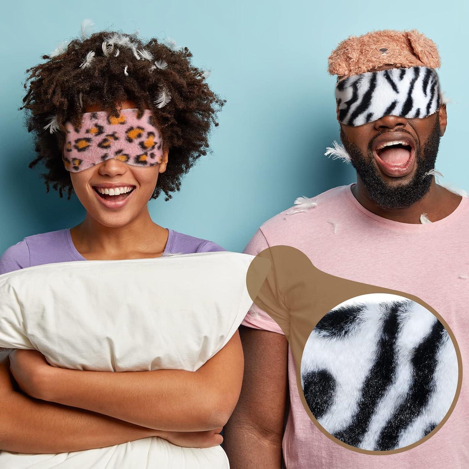 4 Máscaras de Ojos de Felpa y Seda Geyoga - Antifaz Sueño