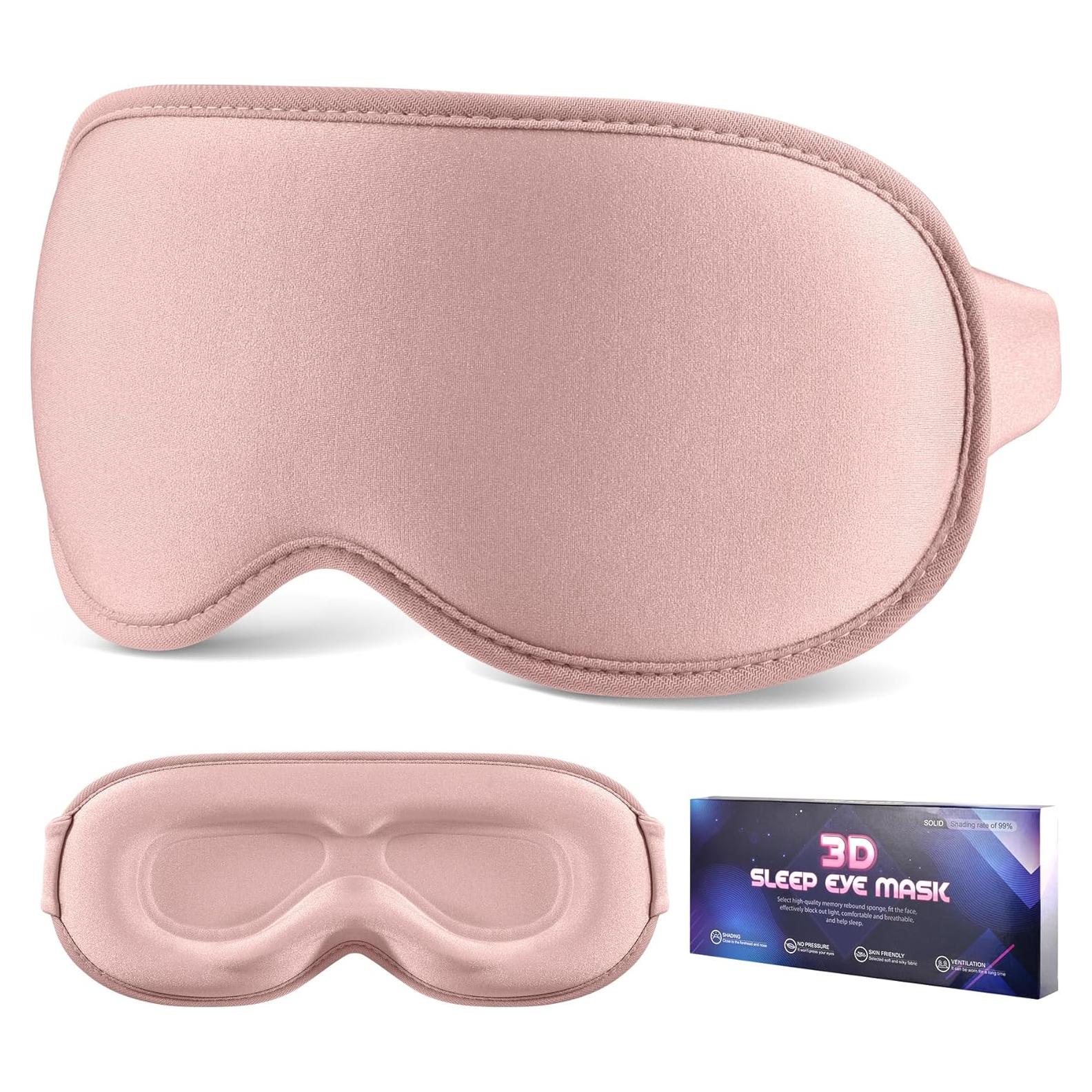 Máscara de Sueño 3D VENMATE Rosa Ajustable Bloqueadora de Luz