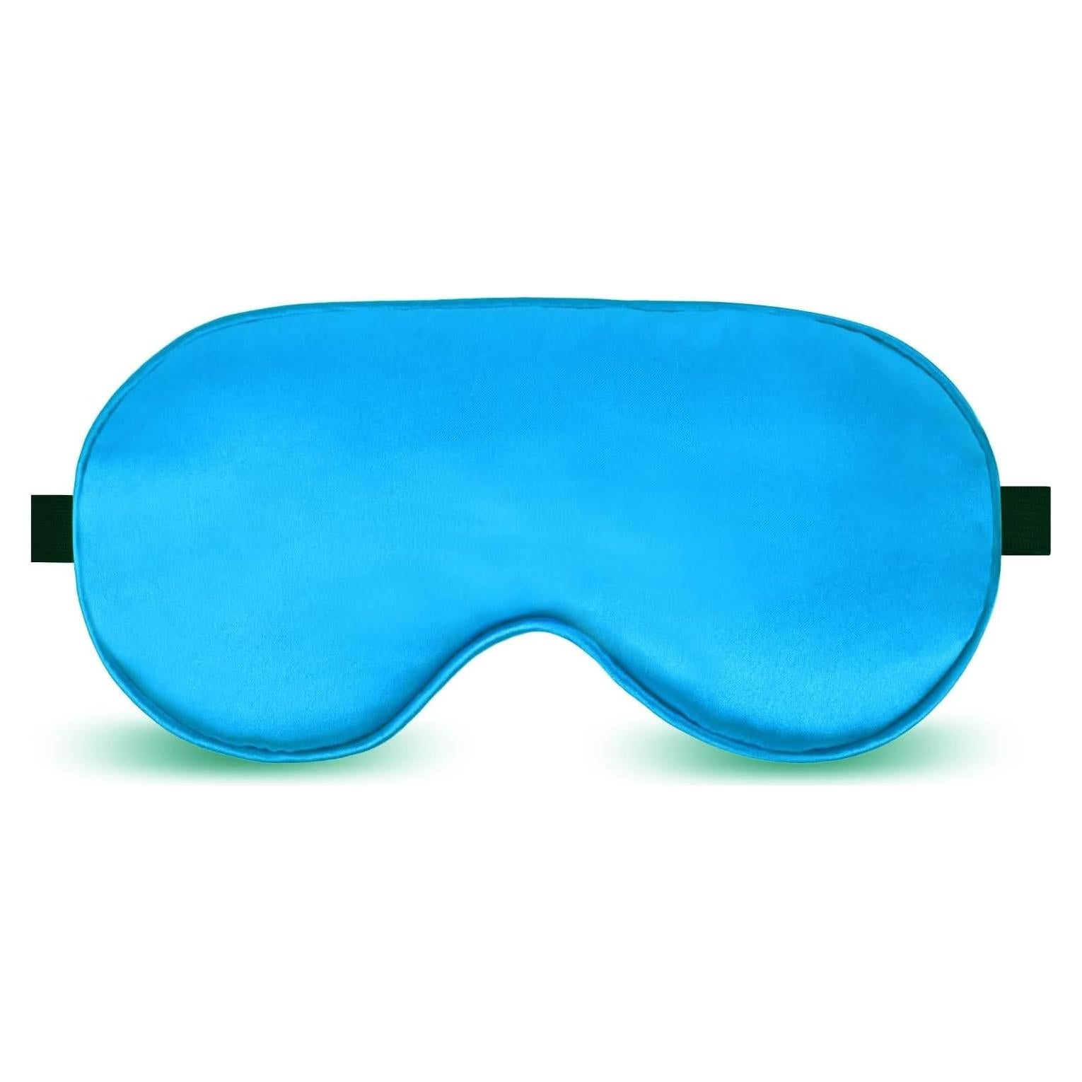 Máscara para dormir de seda Bodbop ajustable azul 20x10 cm