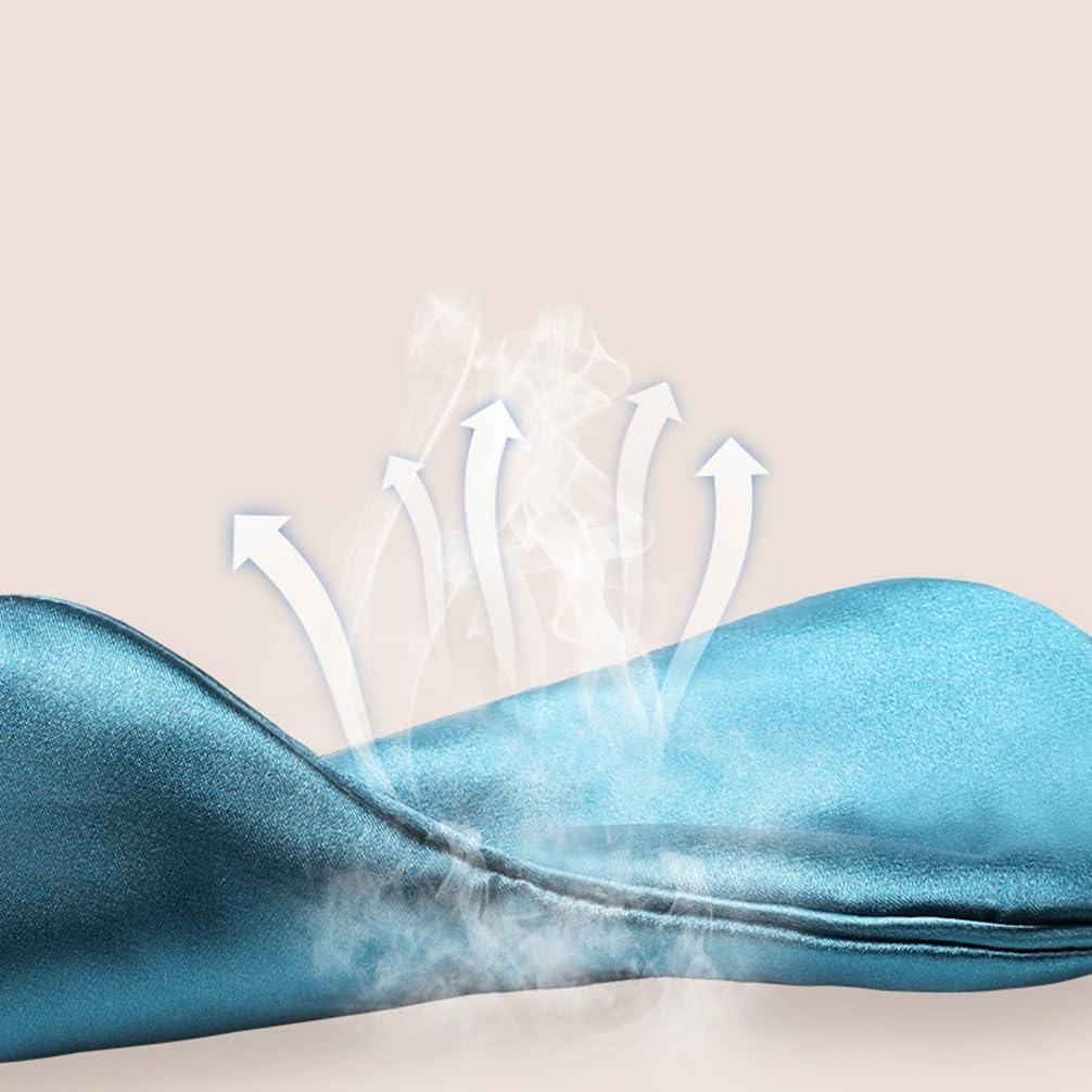 Máscara para dormir de seda Bodbop ajustable azul 20x10 cm