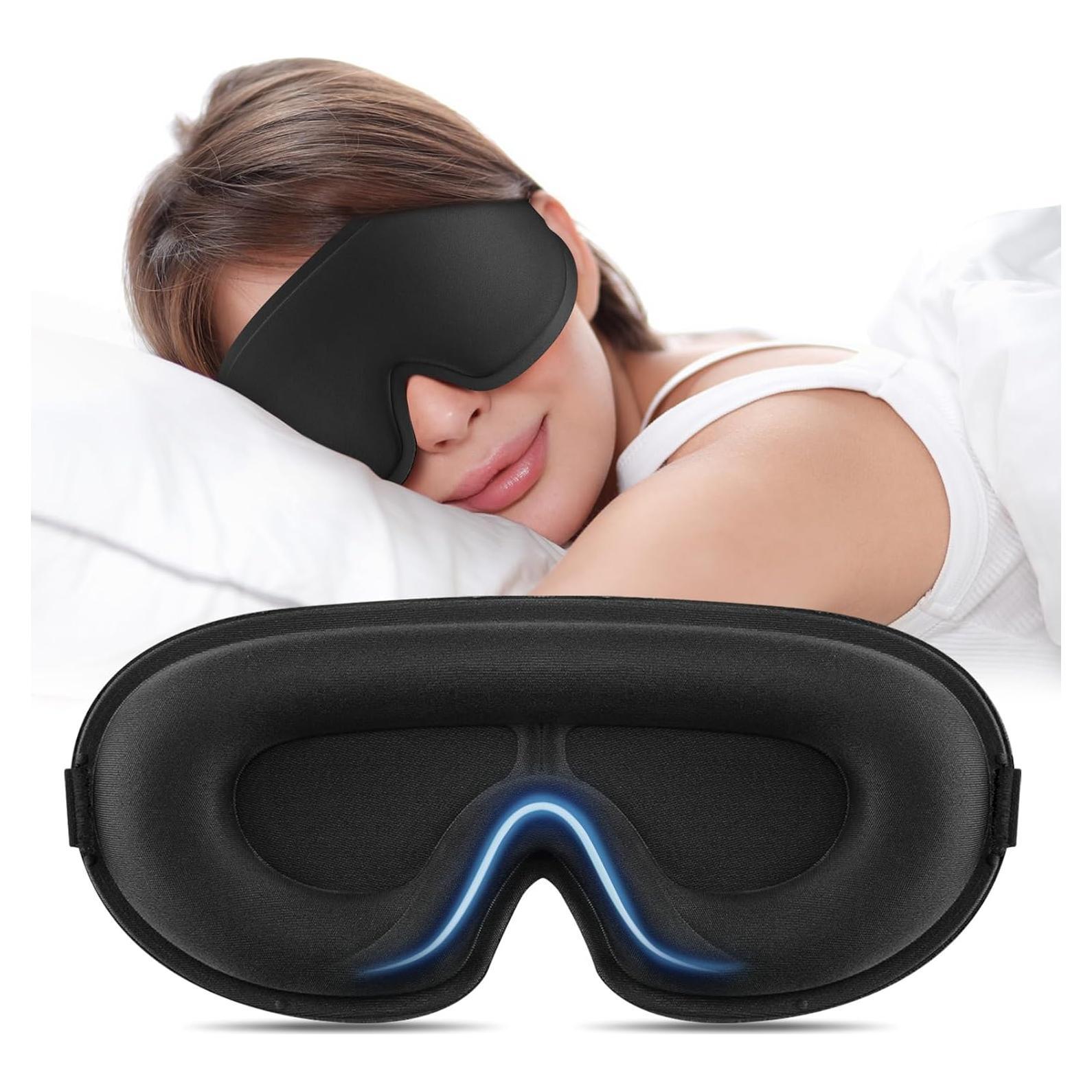 Máscara de Sueño 3D Meliya Sin Presión para Ojos - Negro