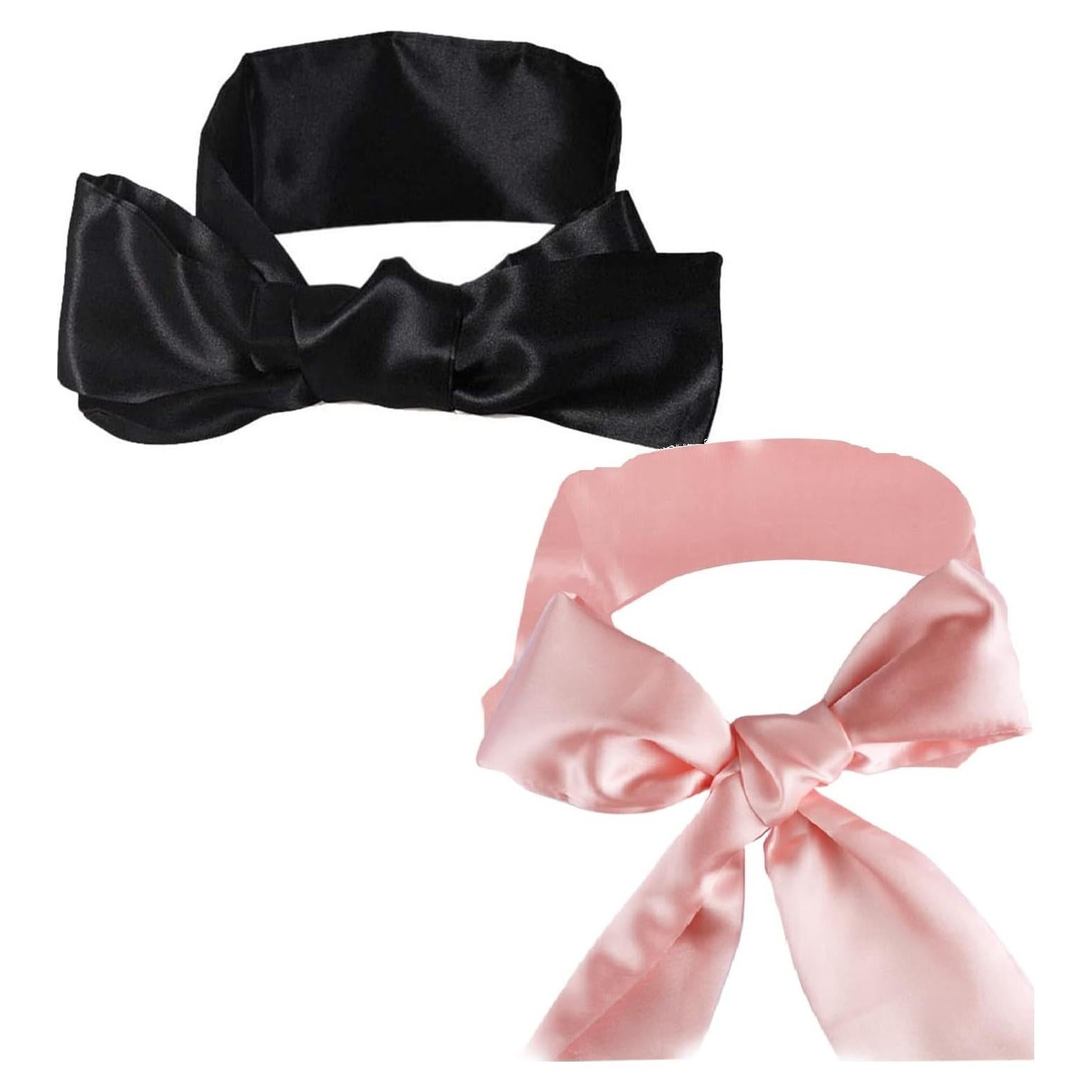 2 Pcs Máscara de Ojos de Satén Pimoys Ajustable Suave 150cm