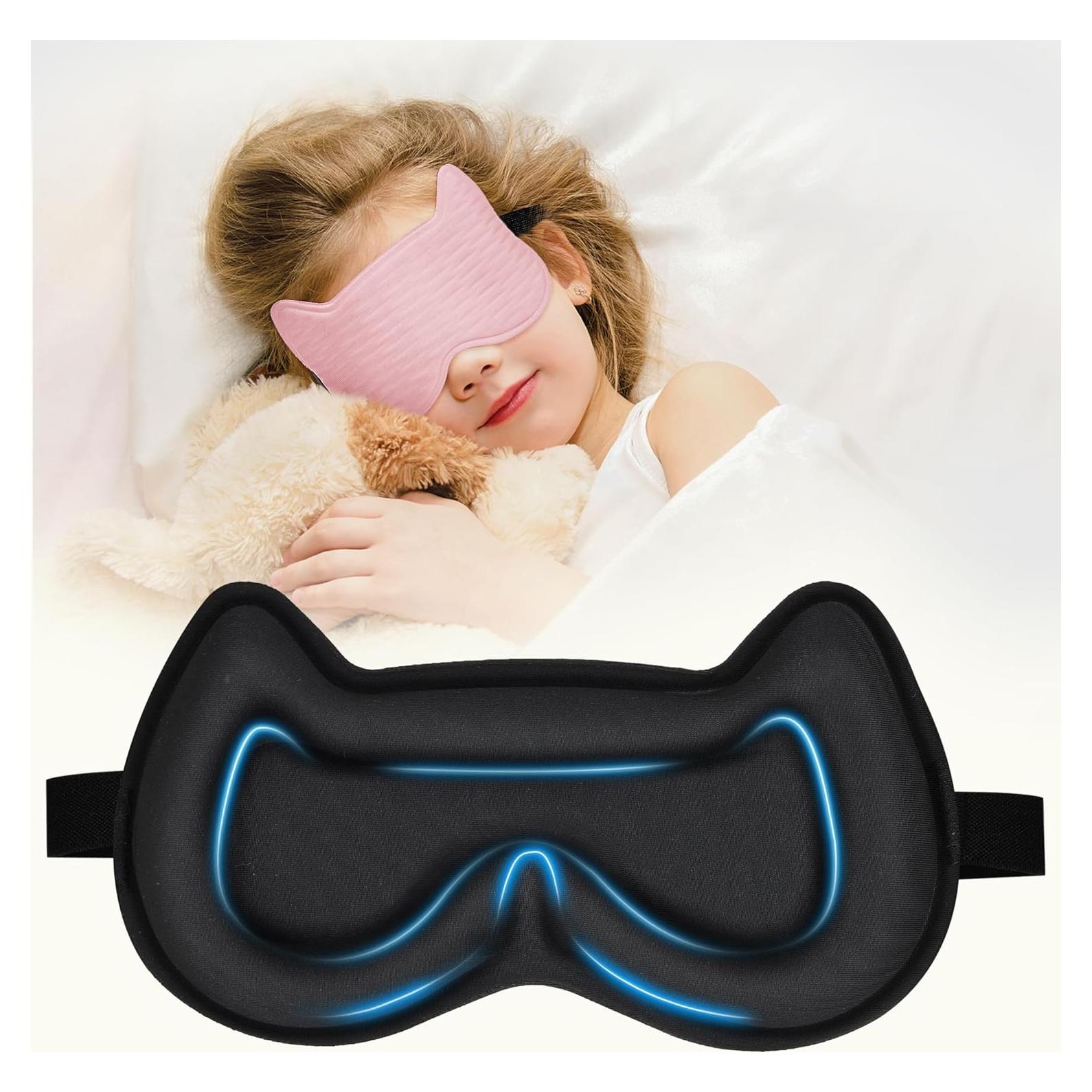 Máscara de Sueño 3D para Niños Pyopbow Rosa - Sin Presión