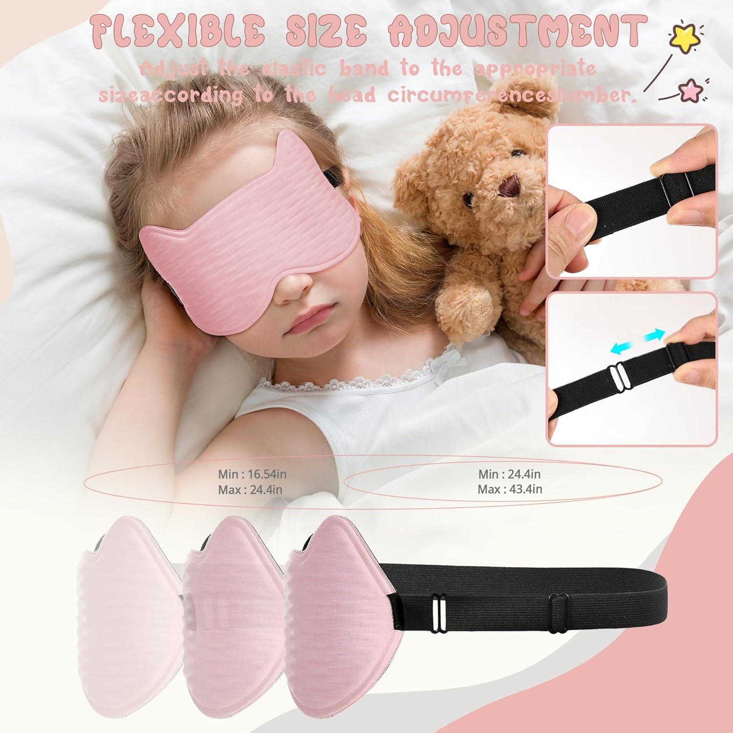 Máscara de Sueño 3D para Niños Pyopbow Rosa - Sin Presión