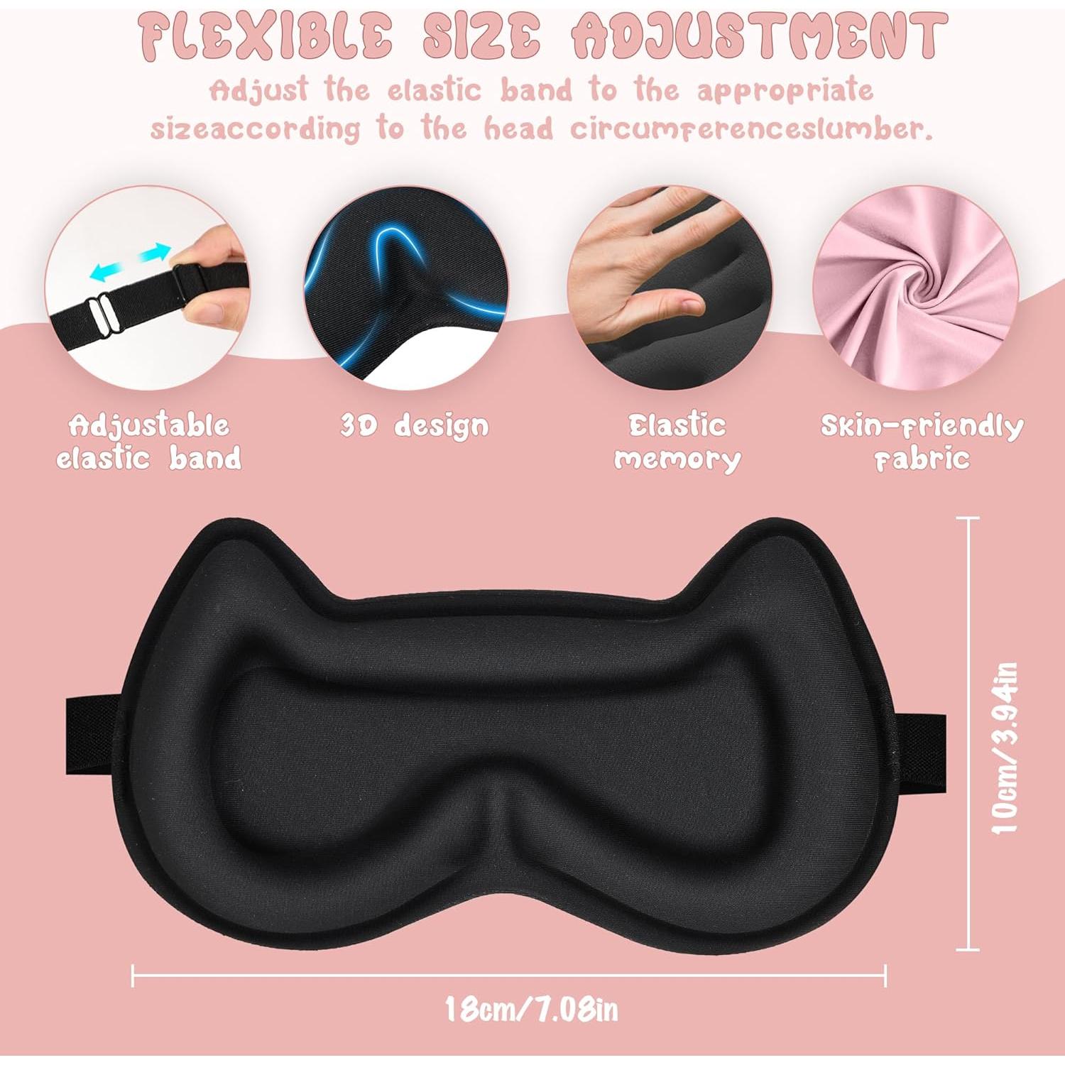 Máscara de Sueño 3D para Niños Pyopbow Rosa - Sin Presión